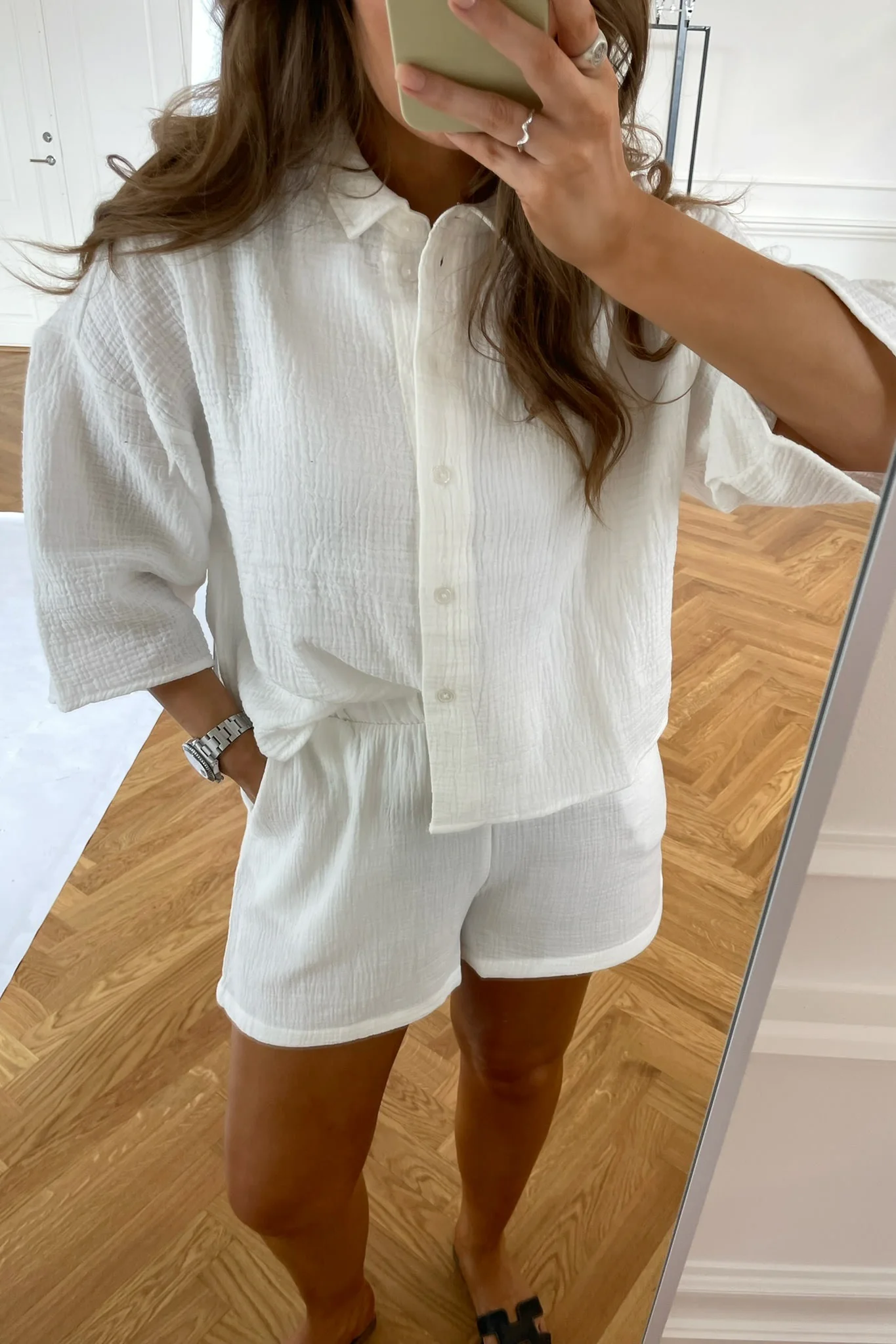 VMNatali 3/4 Crop Shirt - Snow White - Image 6