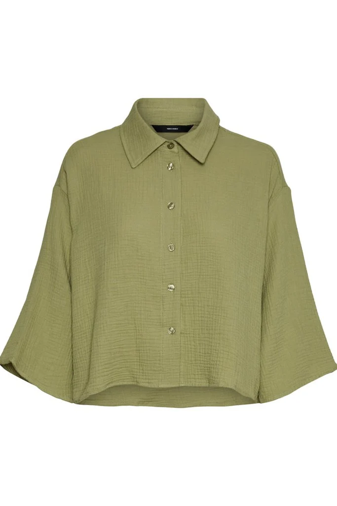 VMNatali 3/4 Crop Shirt - Sage - Image 8