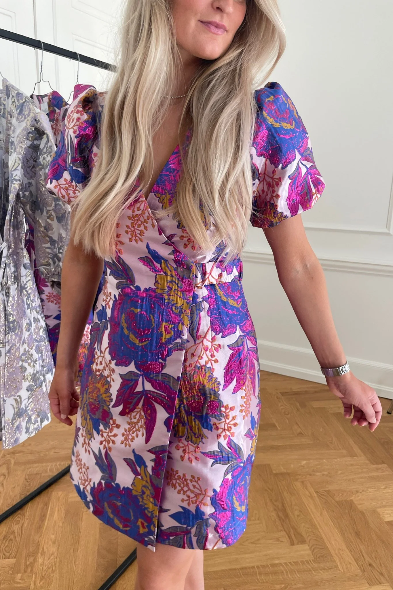 Noella Neva Belt Dress - Fuchsia Mix - Image 2