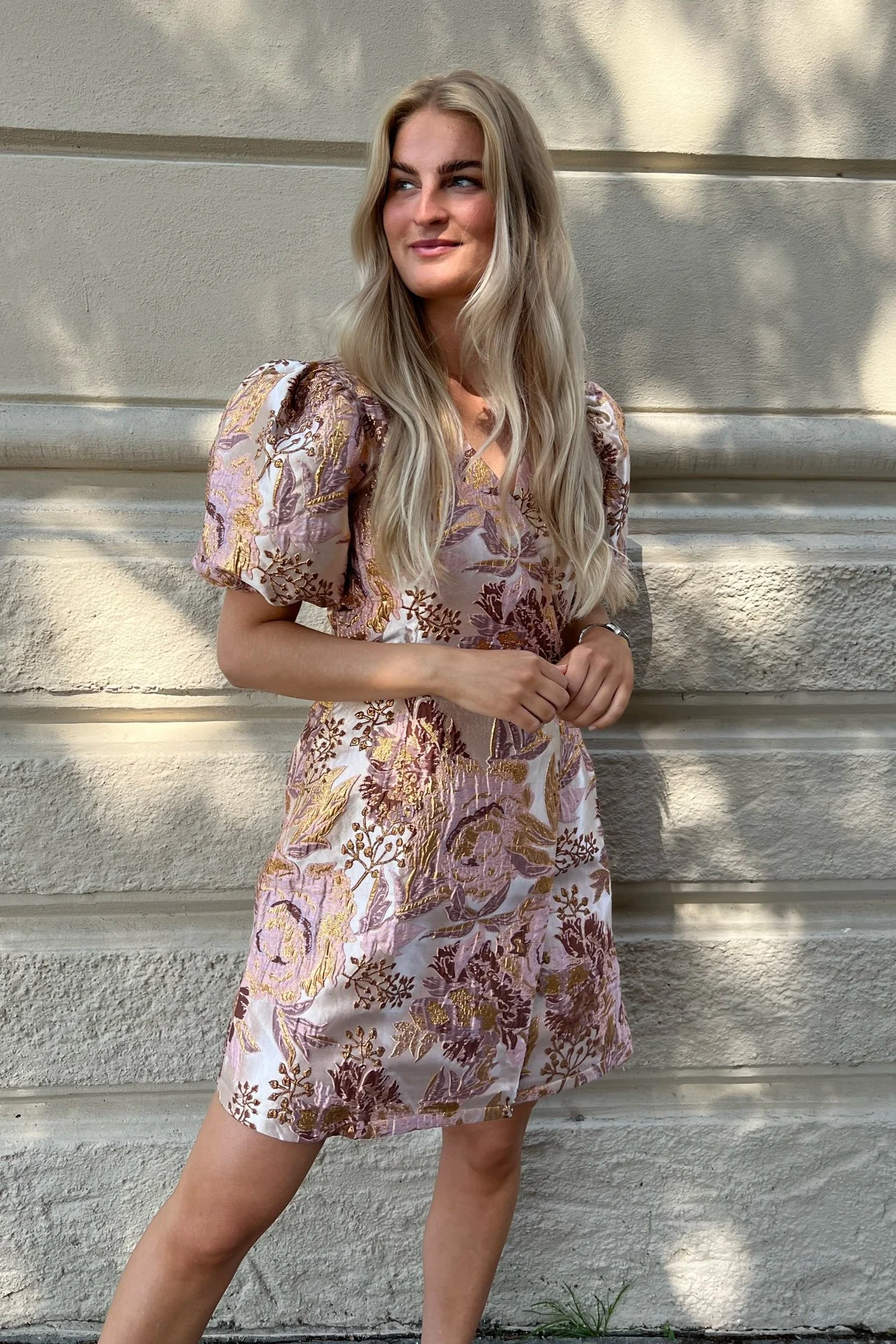 Noella Neva Belt Dress - Dark Rose Mix - Image 2