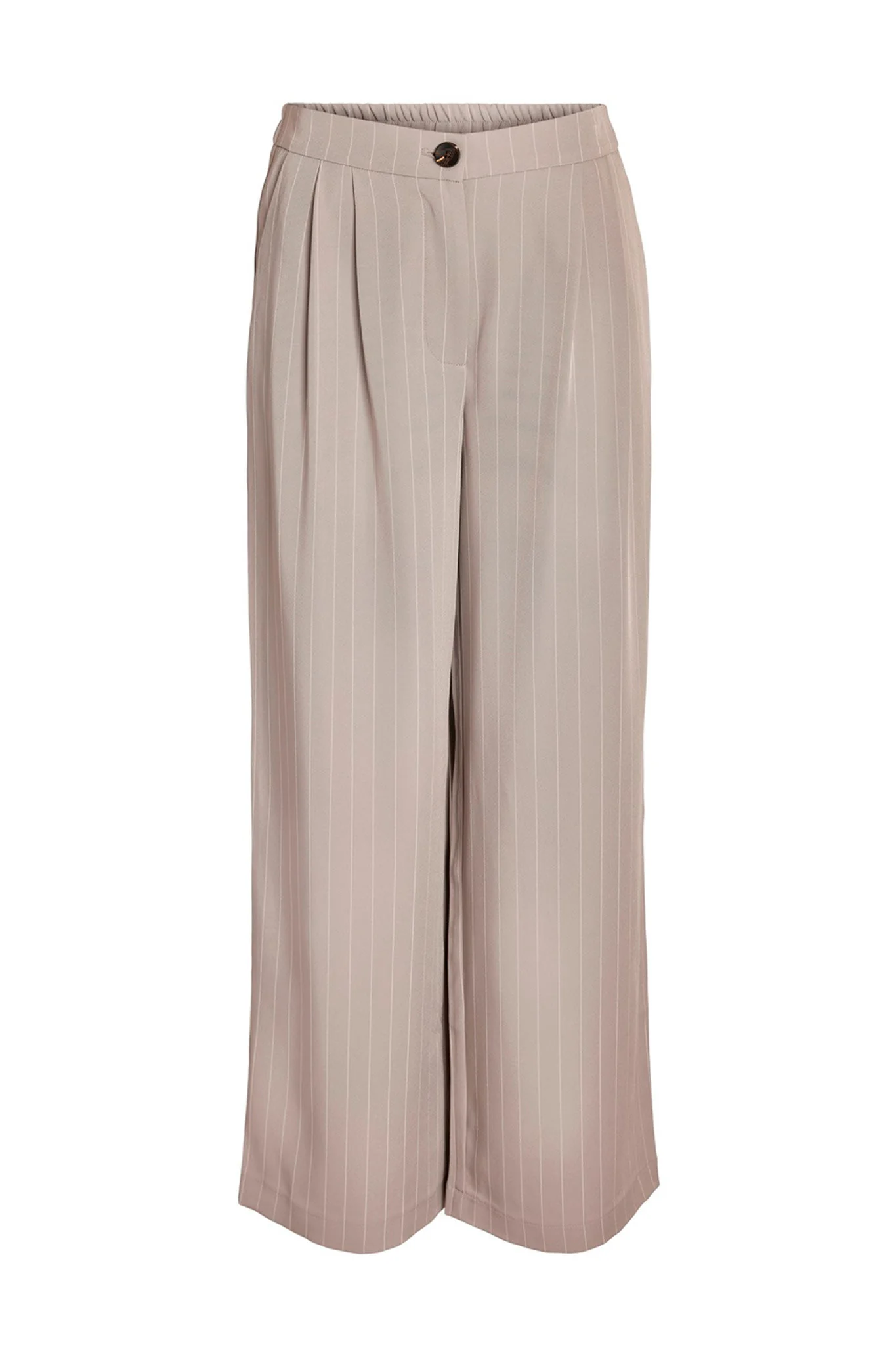 NMVera NW Wide Leg Pant - Light Grey Melange White Pinstripes - Image 7