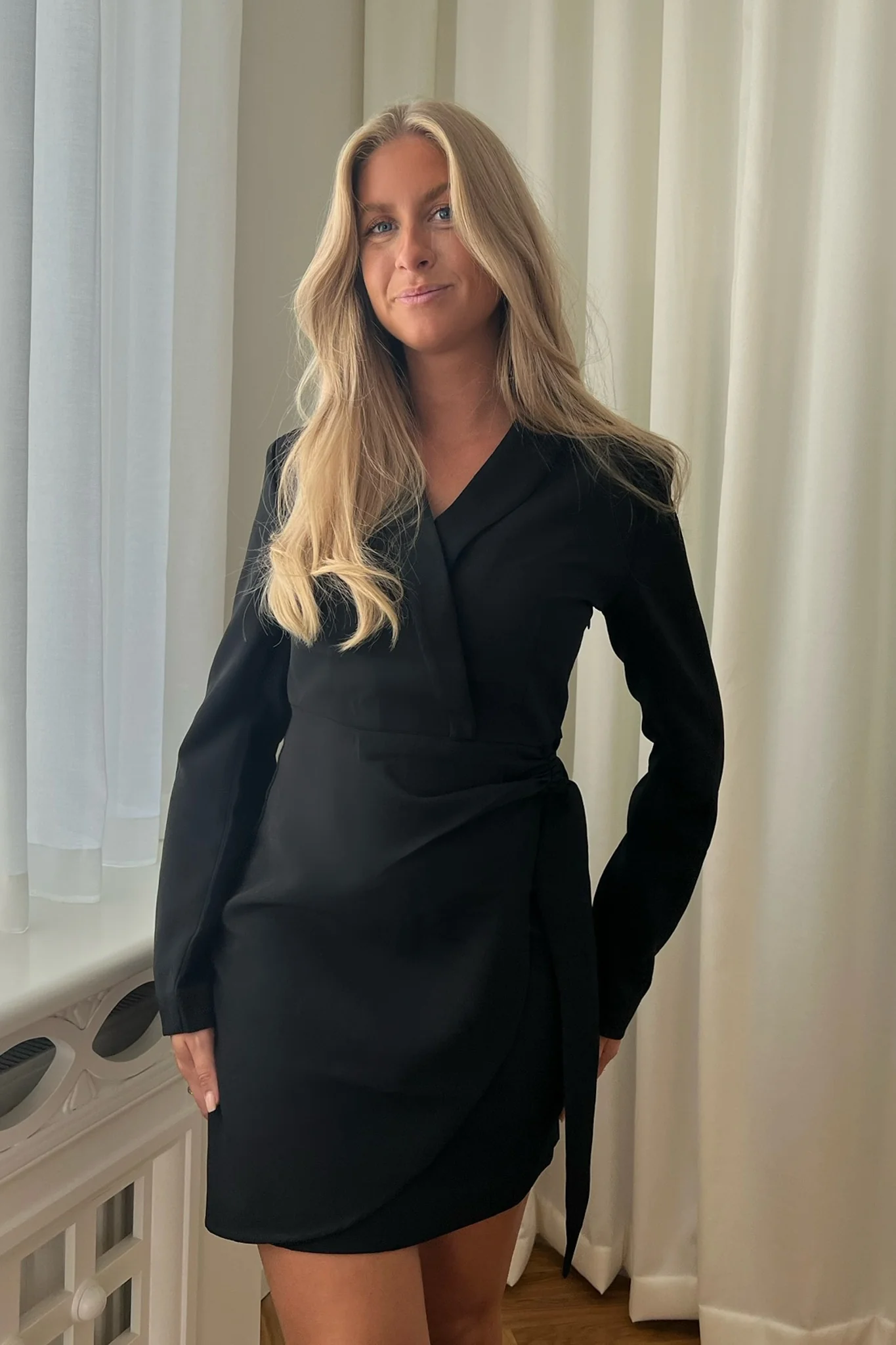 NMVincent LS Wrap Effect Dress - Black - Image 6