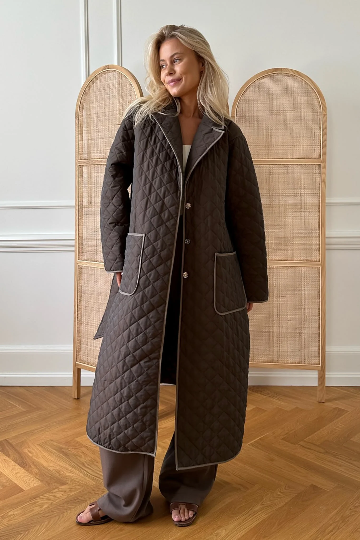 NoraIC Quilted Jacket - Chocolate - Image 6