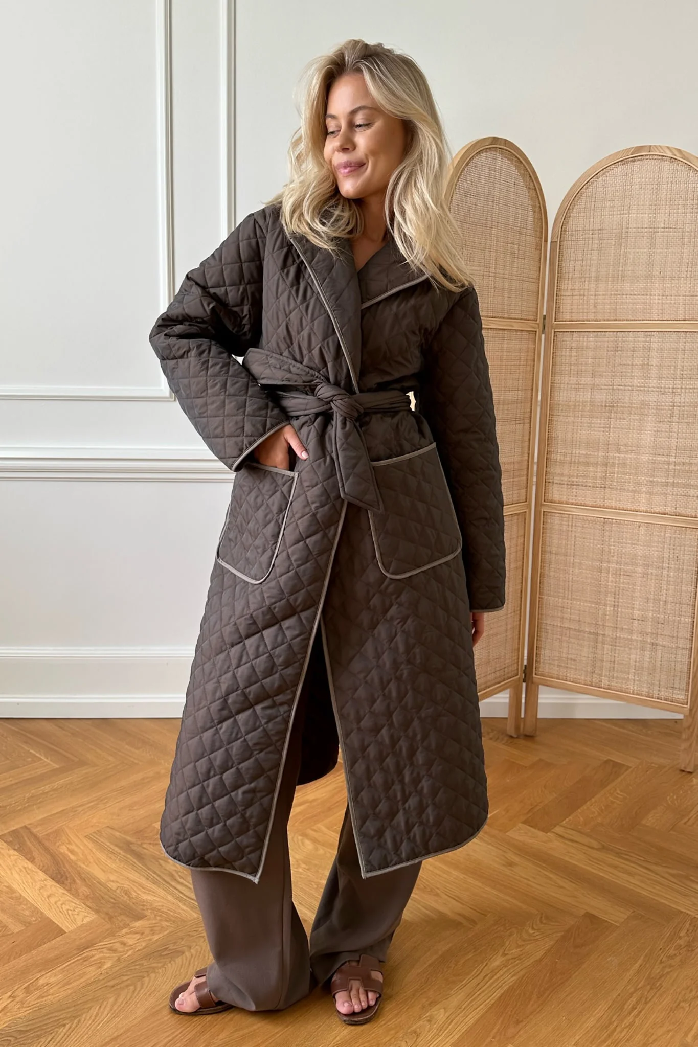 NoraIC Quilted Jacket - Chocolate - Image 8