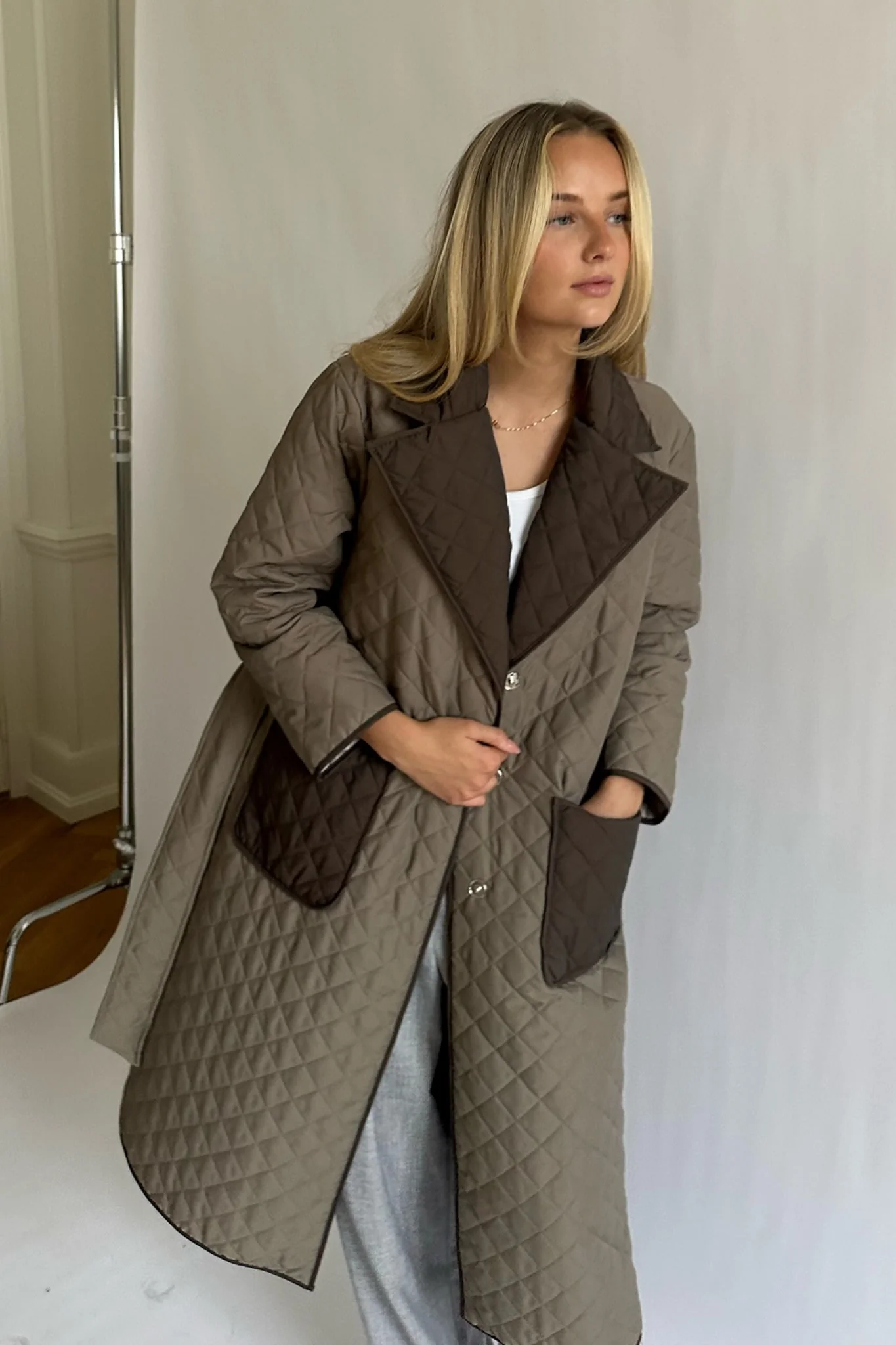 NoraIC Quilted Jacket - Army/Brown - Image 11