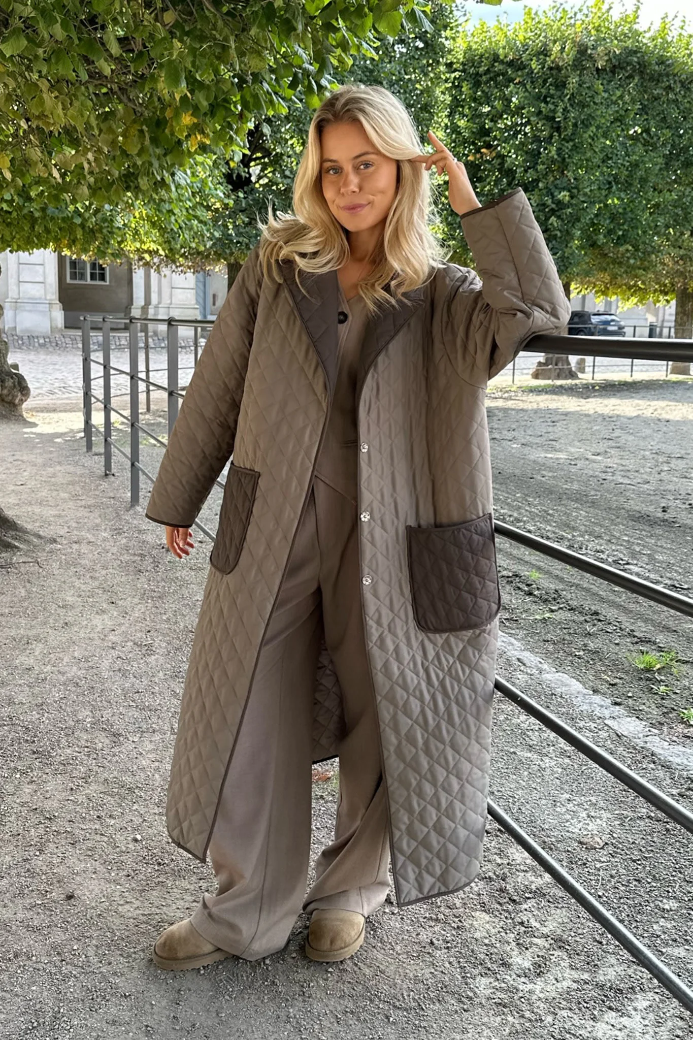 NoraIC Quilted Jacket - Army/Brown - Image 4