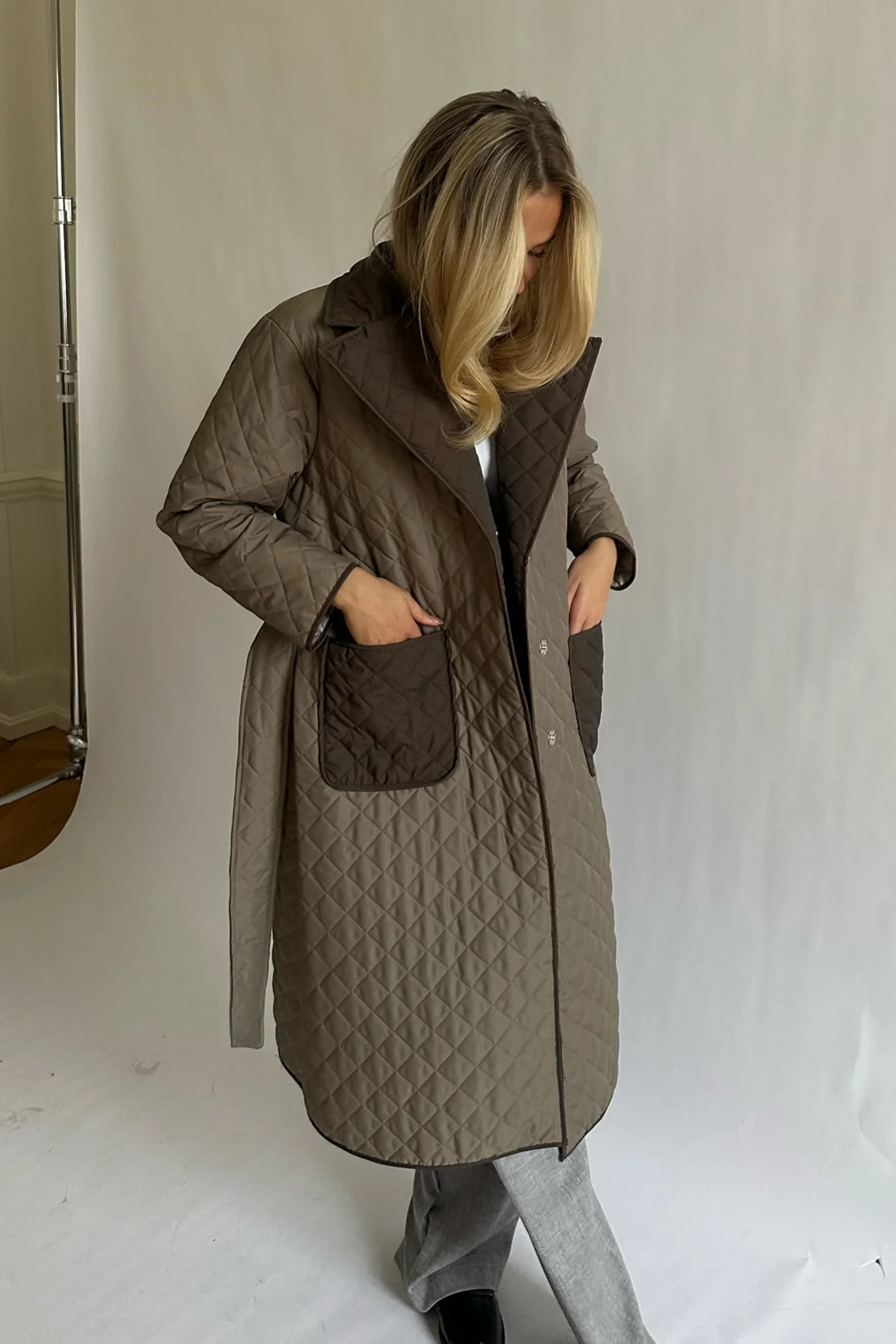 NoraIC Quilted Jacket - Army/Brown - Image 9