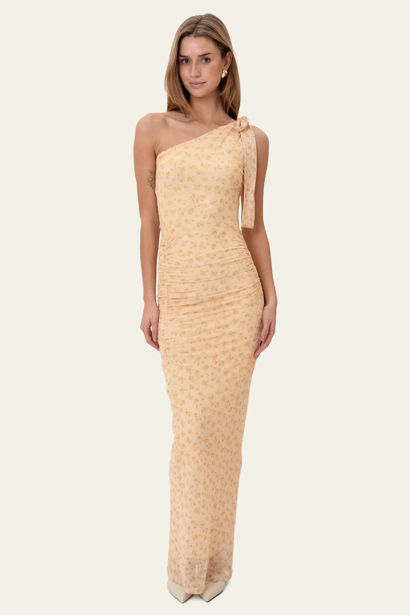 NovaIC Mesh Dress - Yellow Flower Print - Image 2