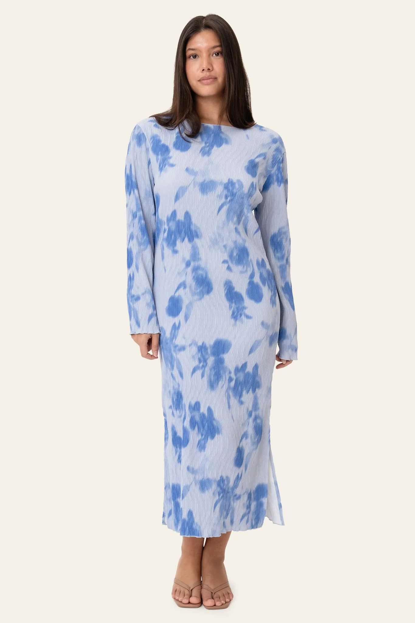 OdaIC Dress - Abstract Blue Flower Print - Image 3