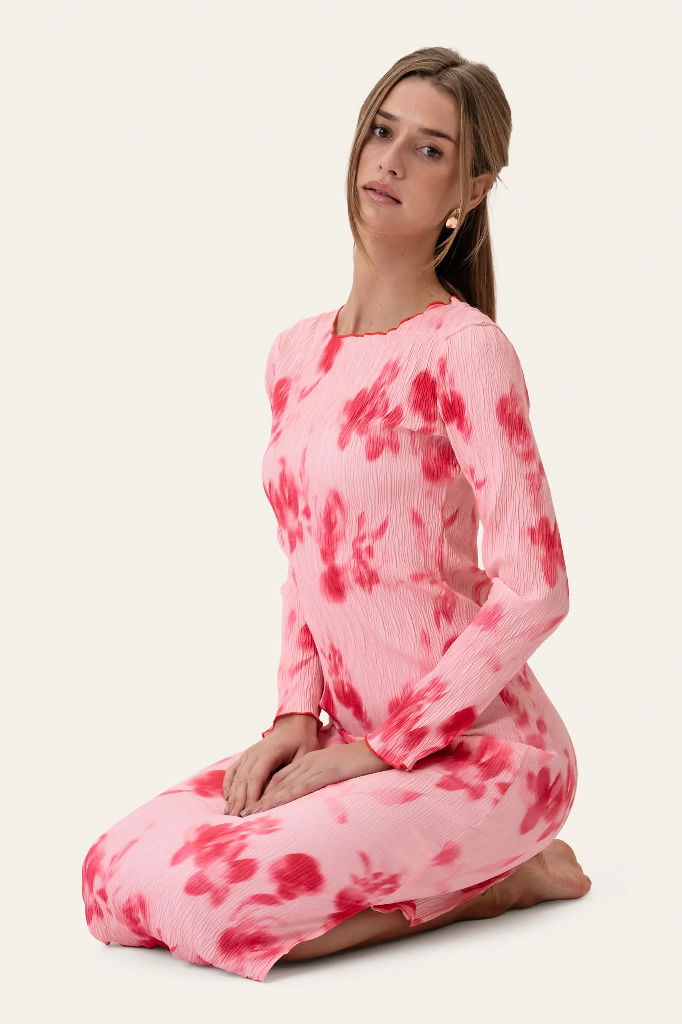 OdaIC Dress - Abstract Pink Flower Print - Image 4