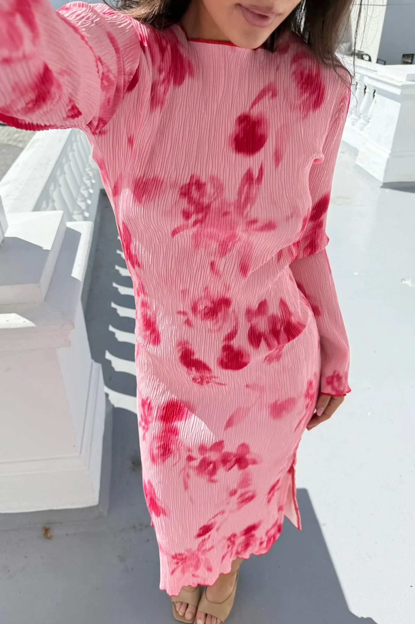 OdaIC Dress - Abstract Pink Flower Print - Image 7