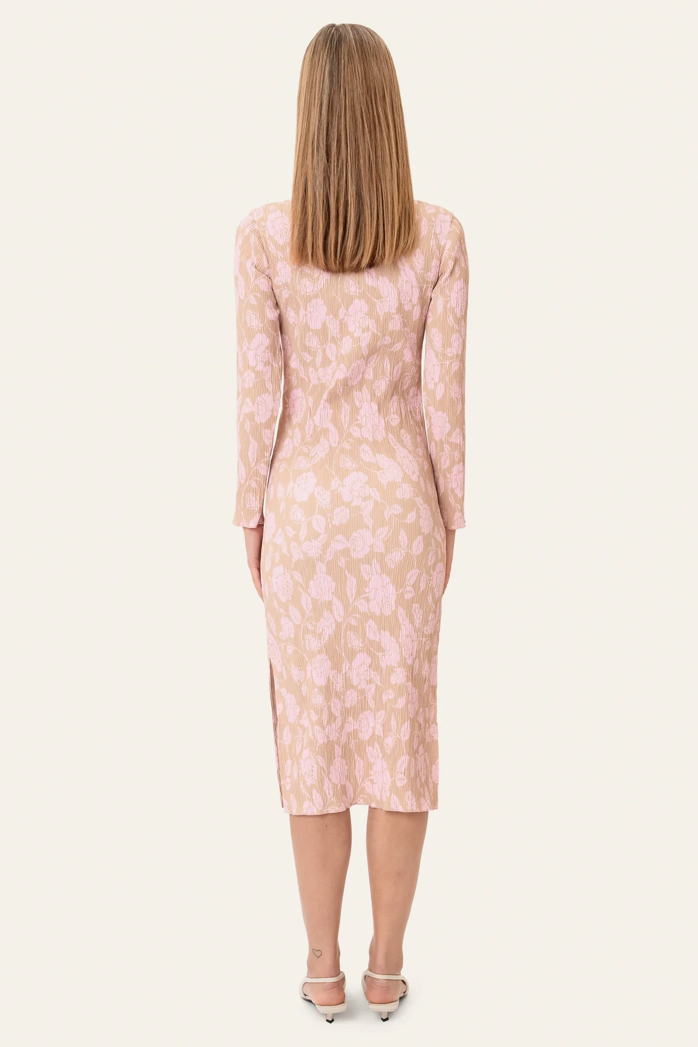 OdaIC Dress - Beige Pink Blossom - Image 3