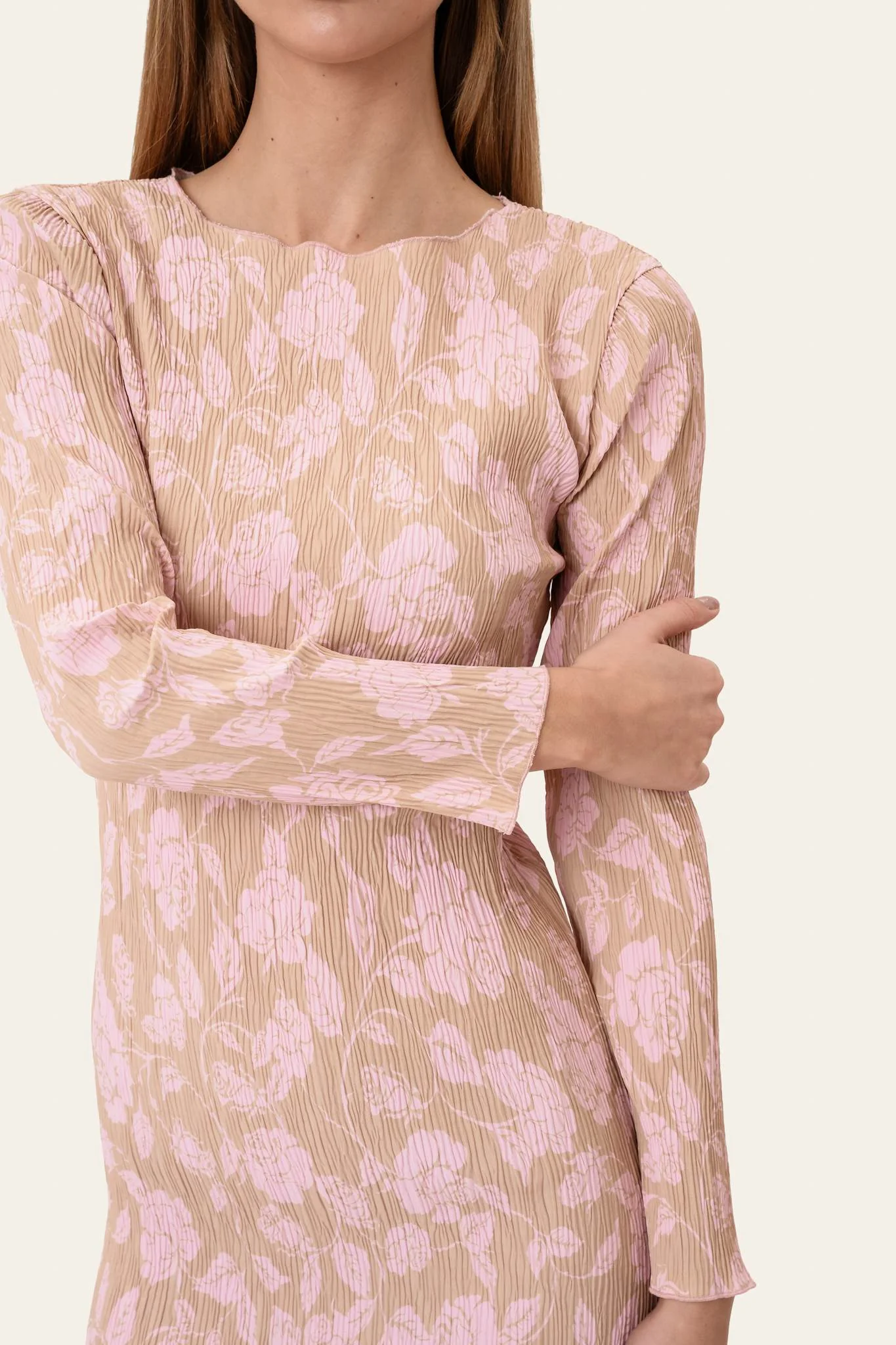 OdaIC Dress - Beige Pink Blossom - Image 5