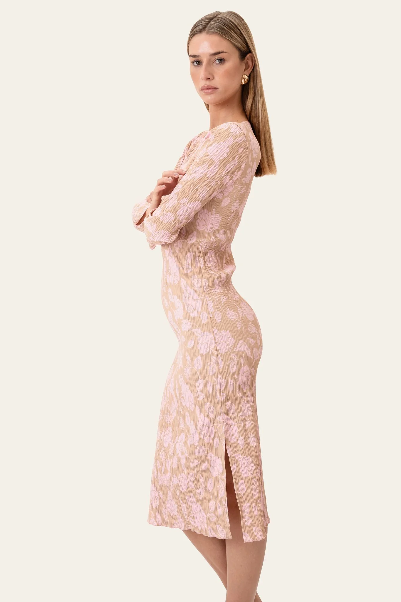 OdaIC Dress - Beige Pink Blossom - Image 6