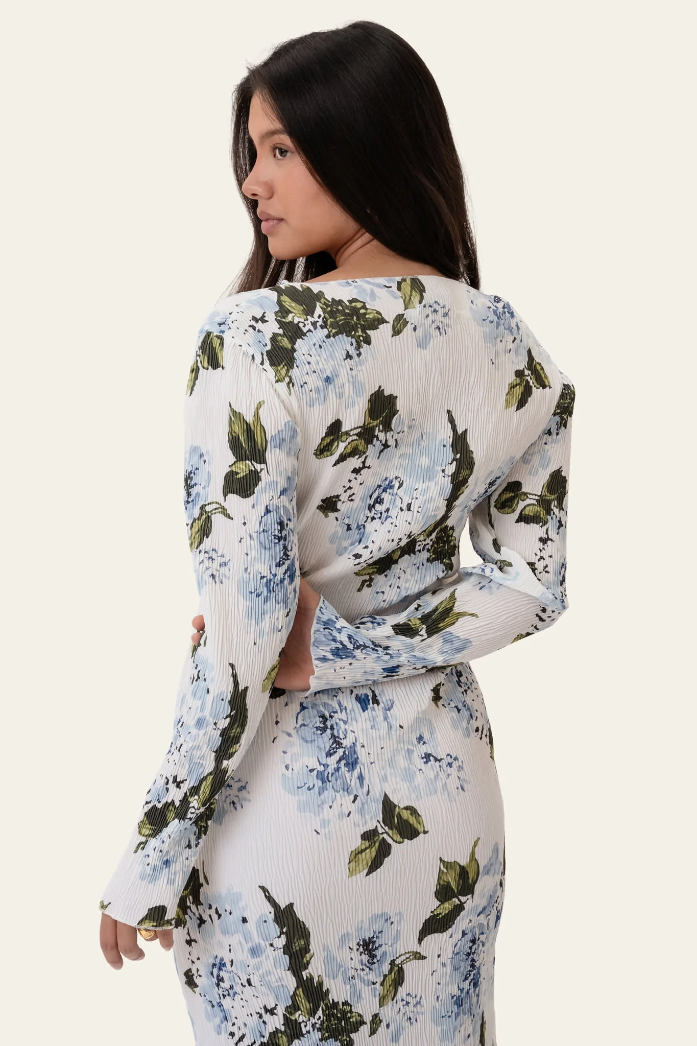 OdaIC Dress - Blue Botanical Print - Image 3