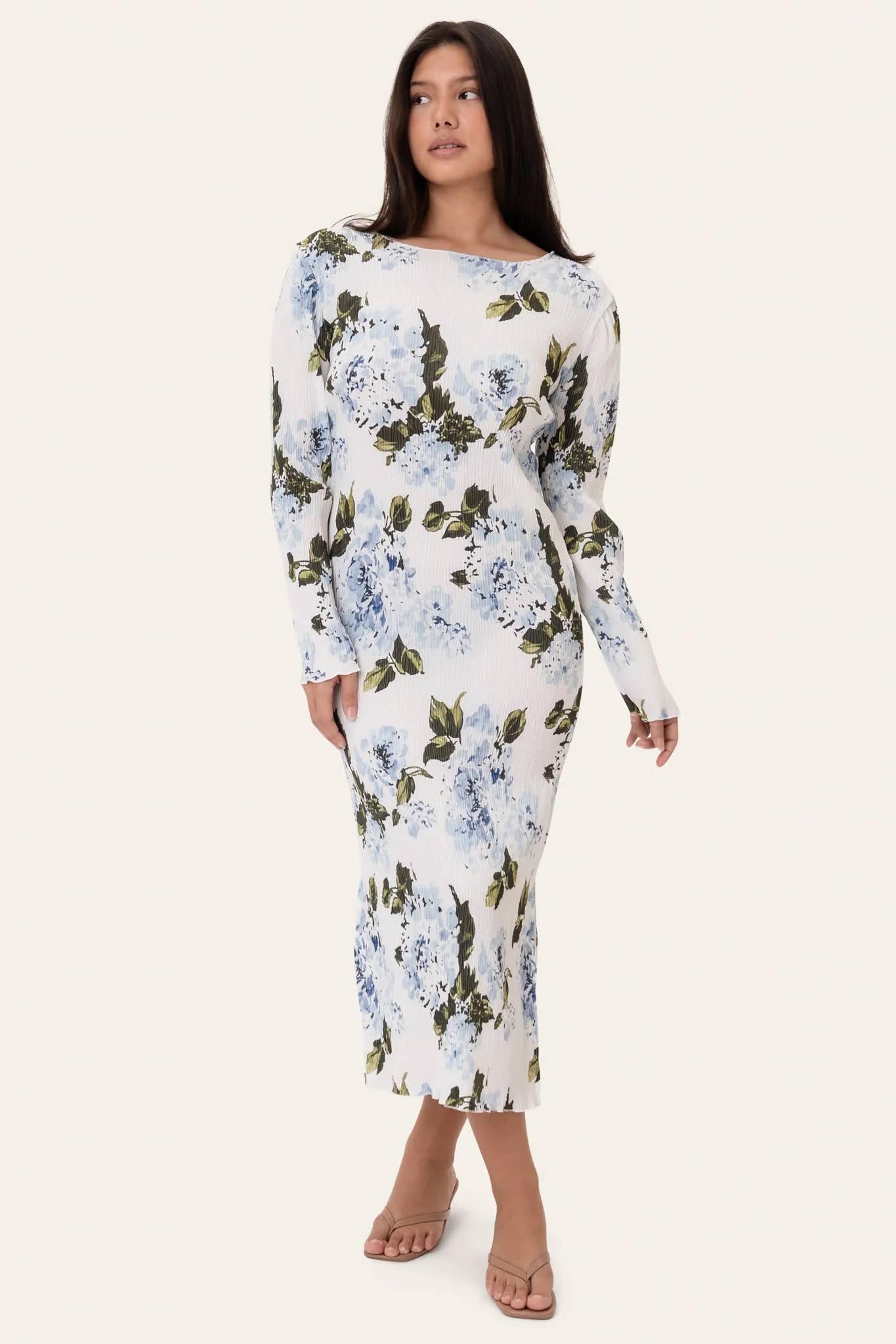 OdaIC Dress - Blue Botanical Print - Image 5