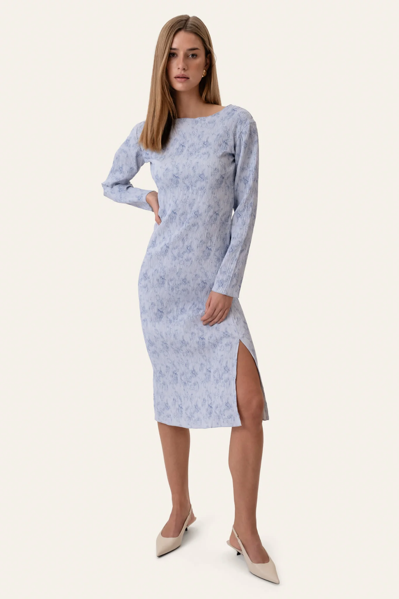 OdaIC Dress - Soft Blue Blossom - Image 4