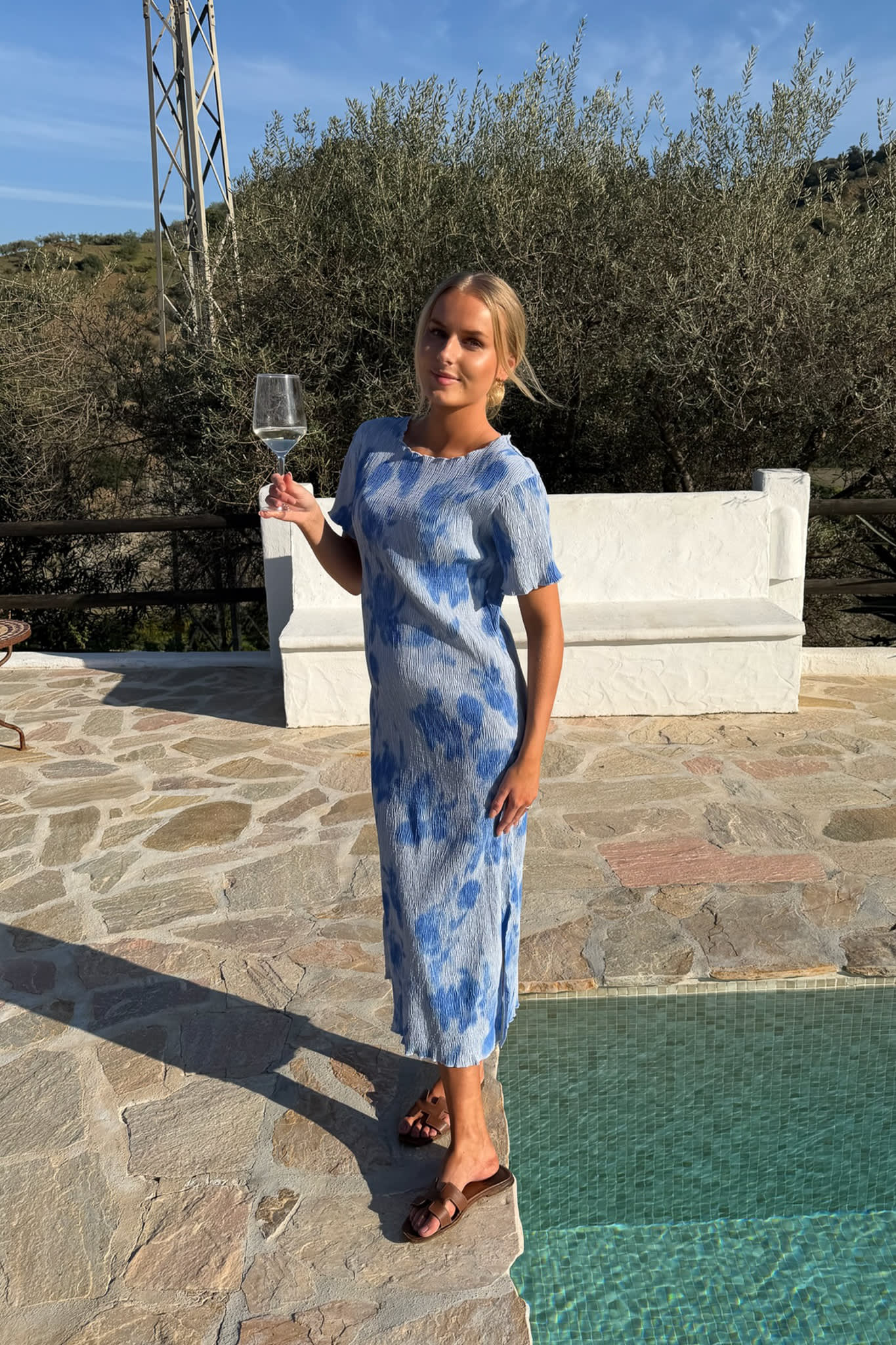OdaIC SS Dress - Abstract Blue Flower Print - Image 2