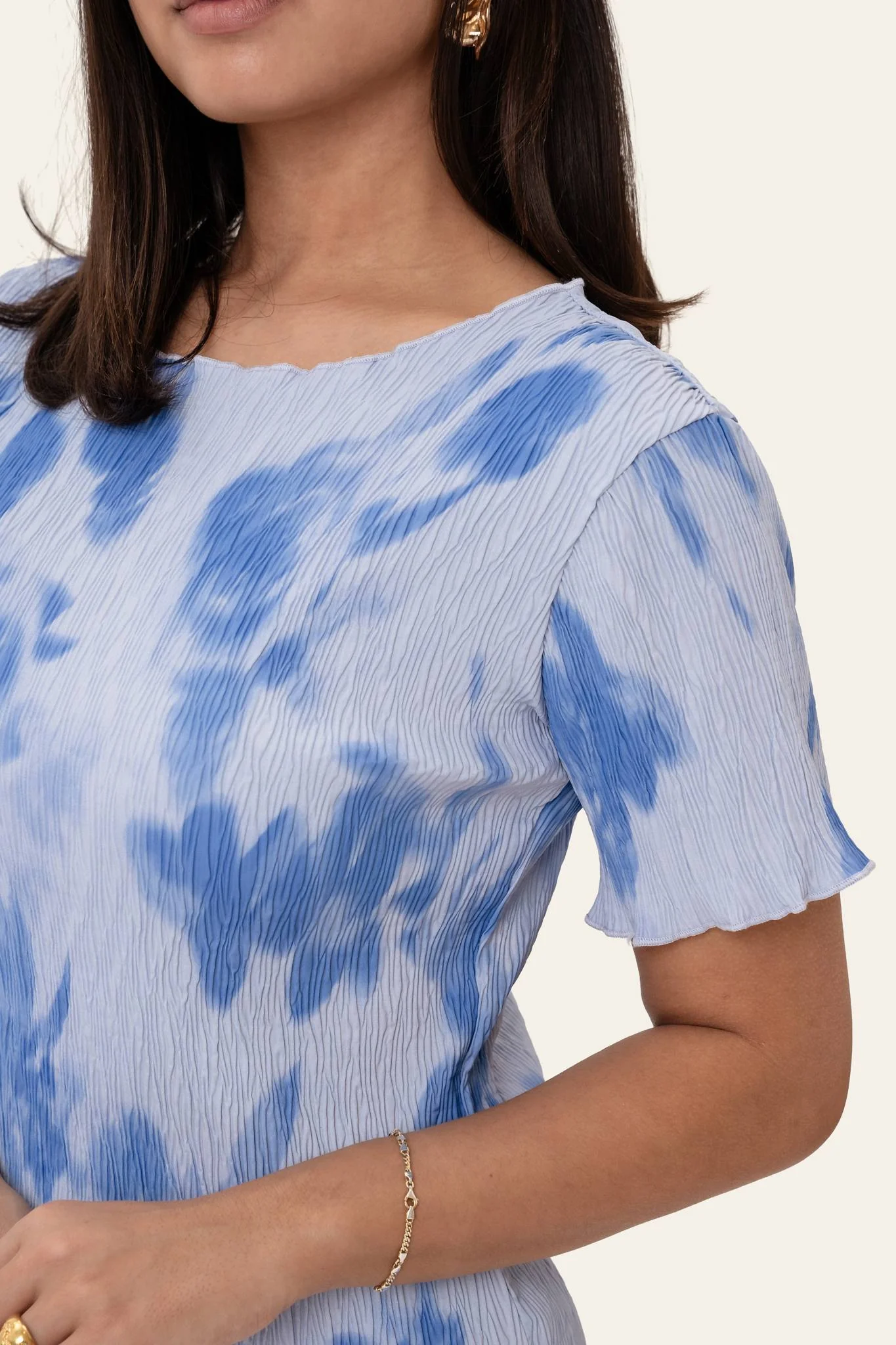OdaIC SS Dress - Abstract Blue Flower Print - Image 3
