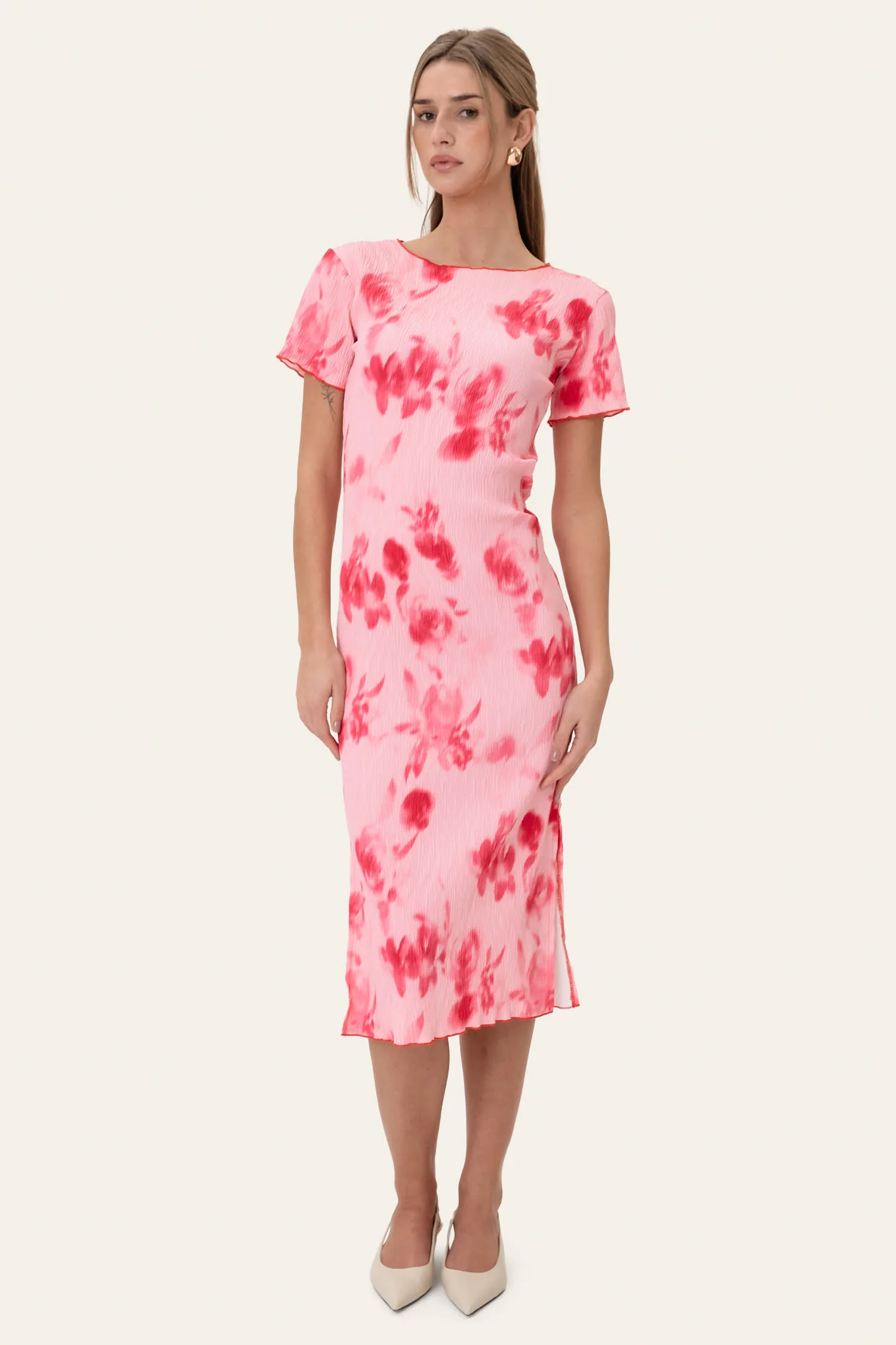 OdaIC SS Dress - Abstract Pink Flower Print - Image 5
