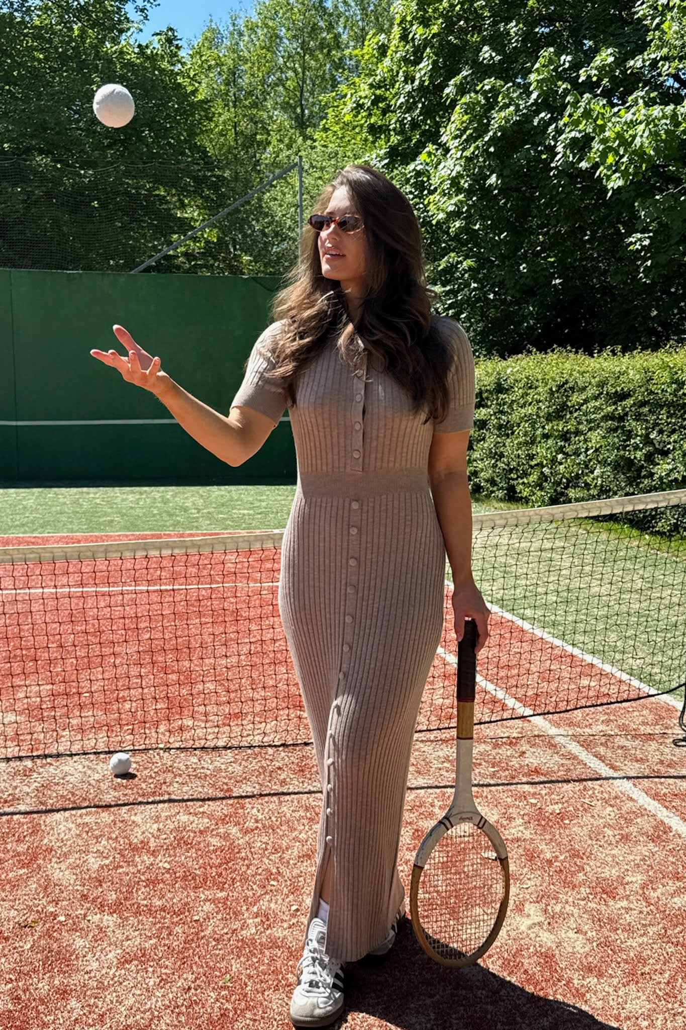 OdetteIC Long SS Dress - Light Brown - Image 9