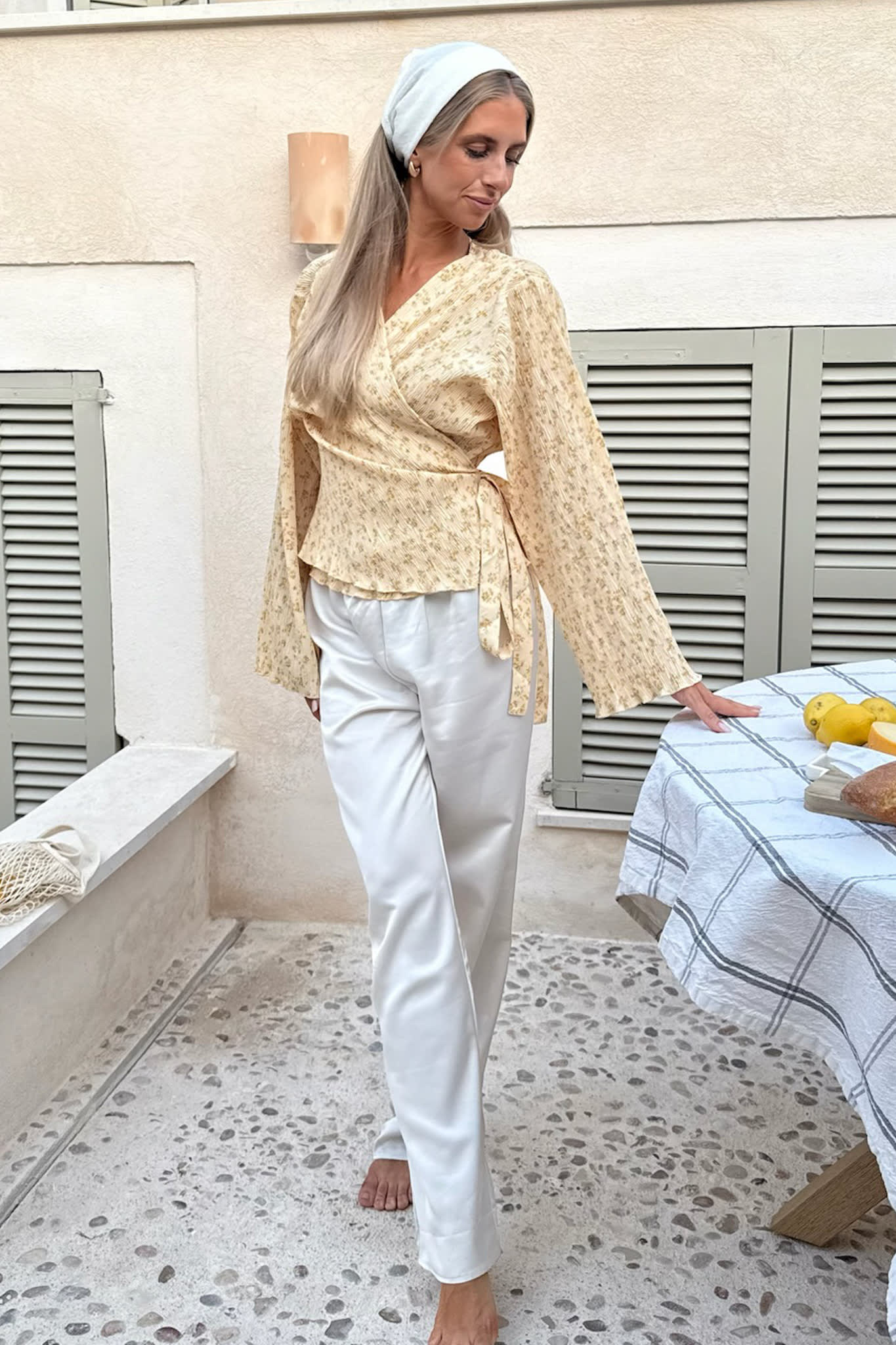 OfeliaIC Wrap Shirt - Yellow Flower Print - Image 4