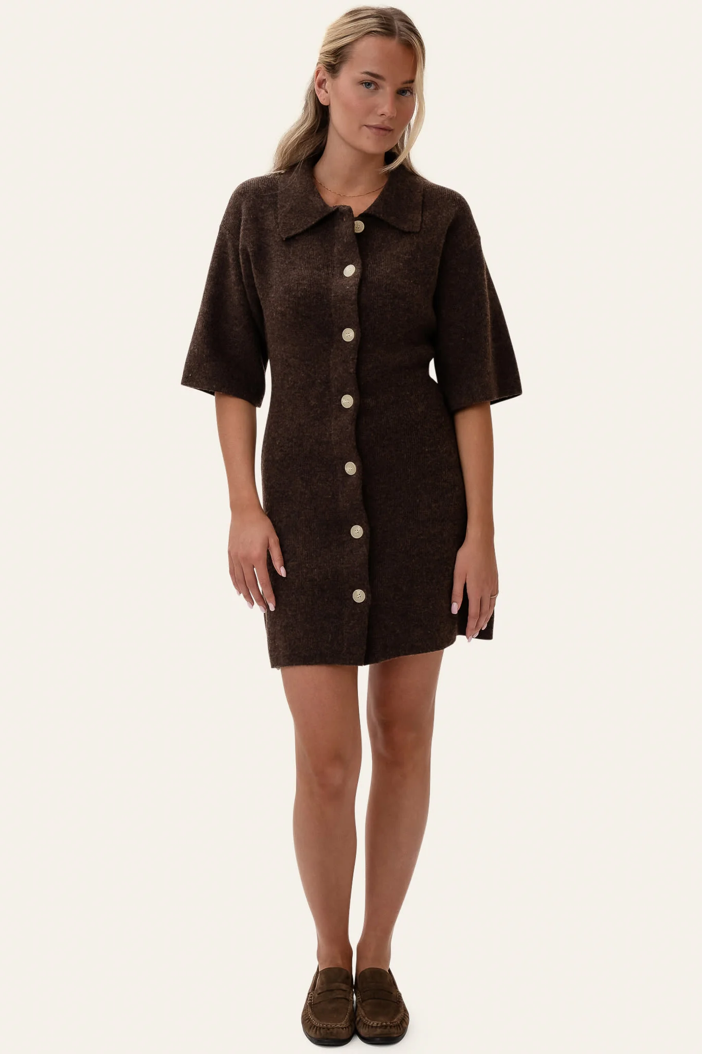 OliviaIC Knit Dress - Dark Brown - Image 5