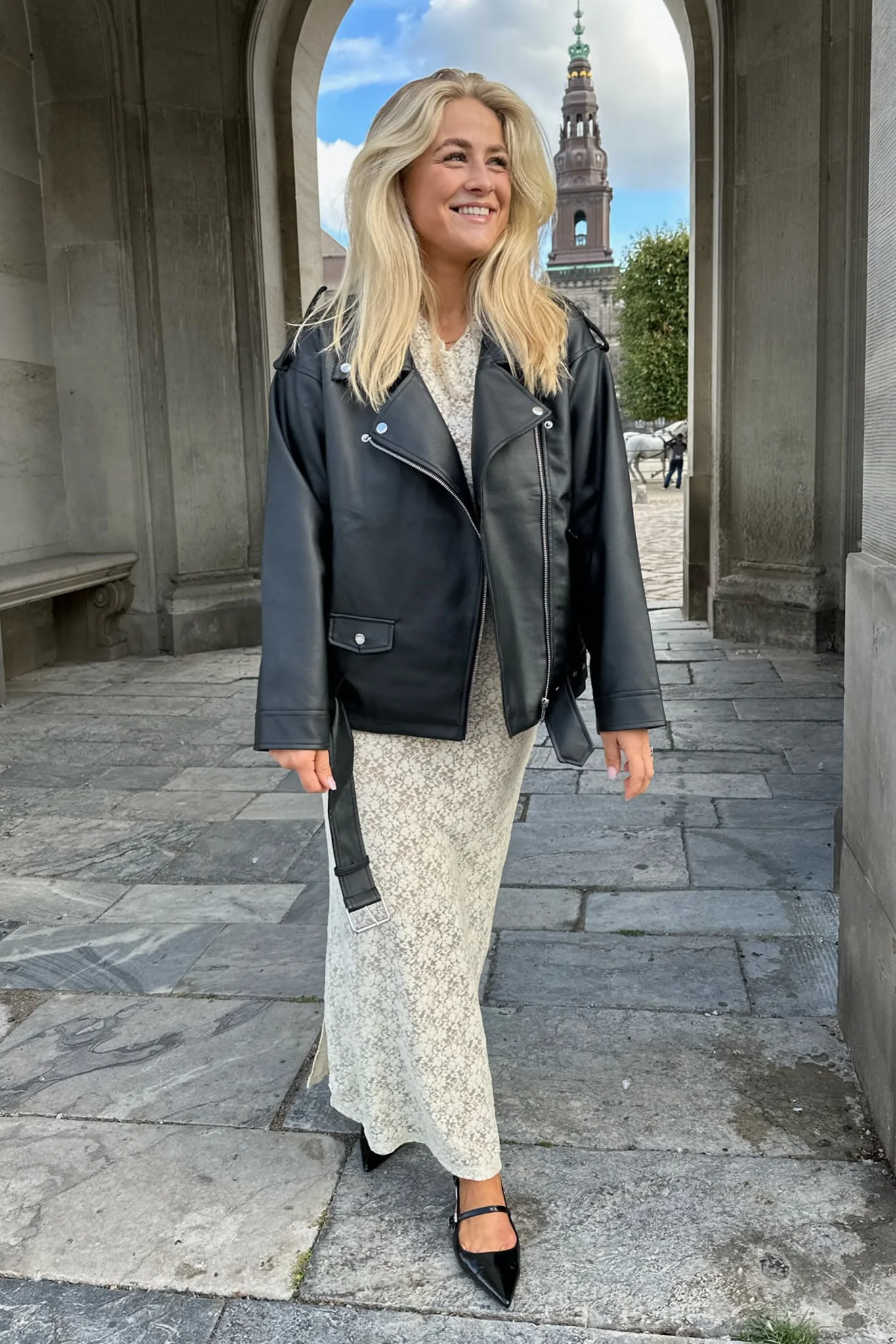 NMPaulina Oversize Biker Jacket - Black - Image 2