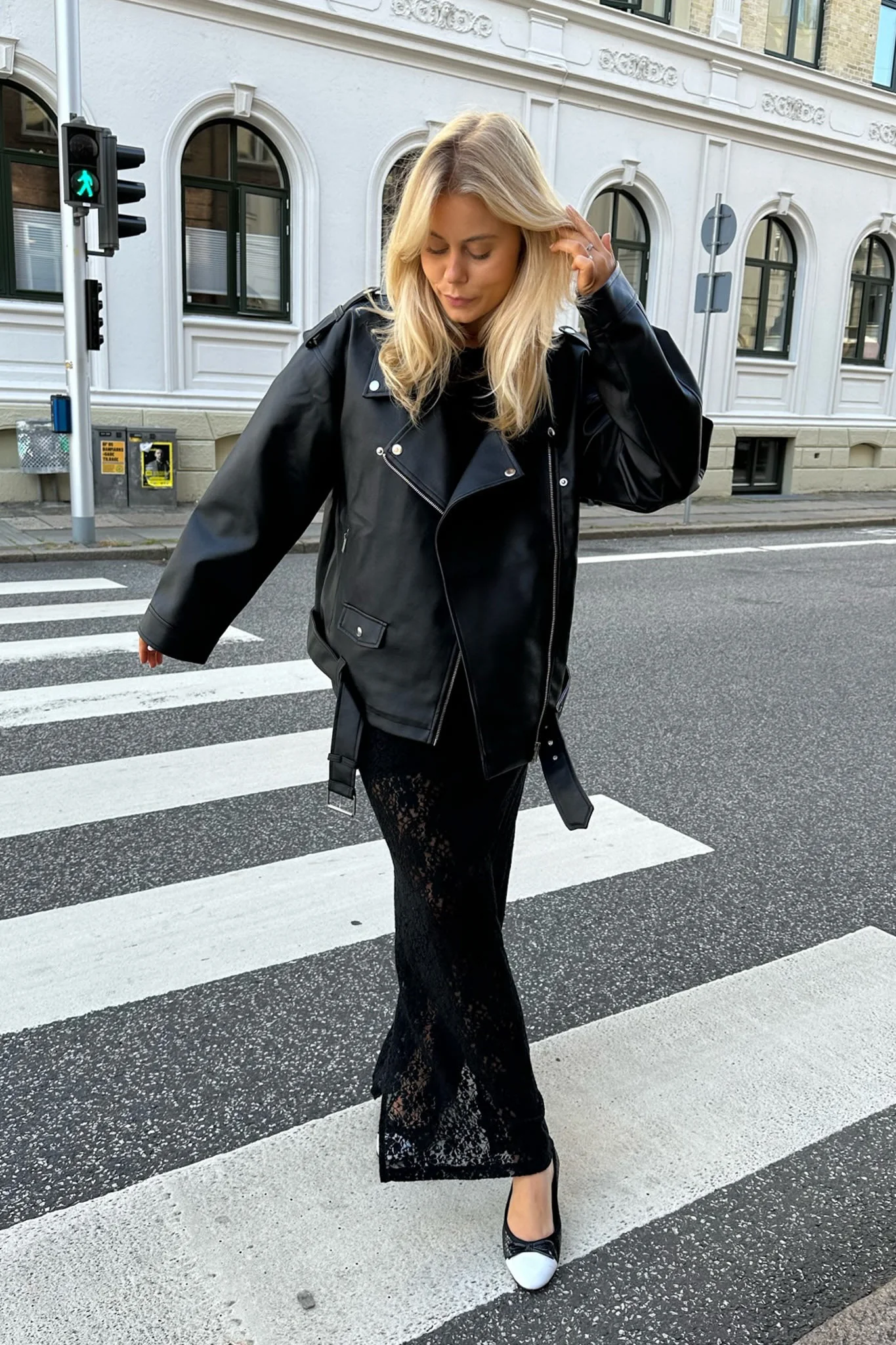 NMPaulina Oversize Biker Jacket - Black - Image 6