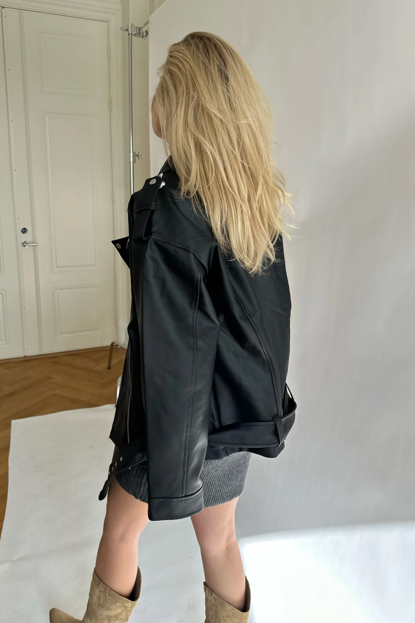 NMPaulina Oversize Biker Jacket - Black - Image 9