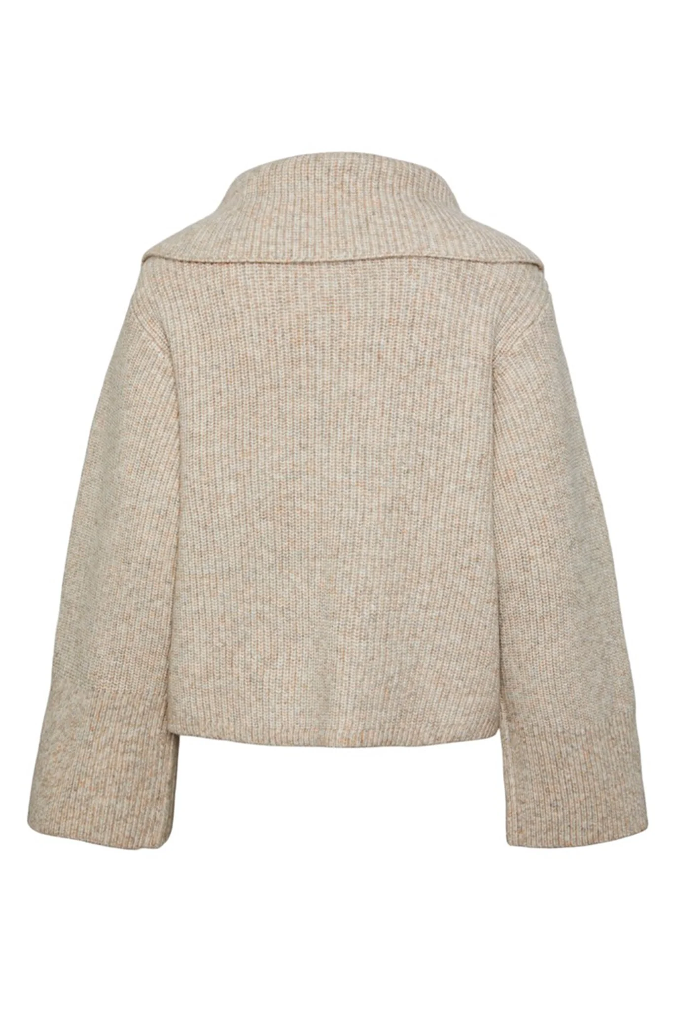 PCFade LS Collar Neck Knit - White Pepper Melange - Image 4