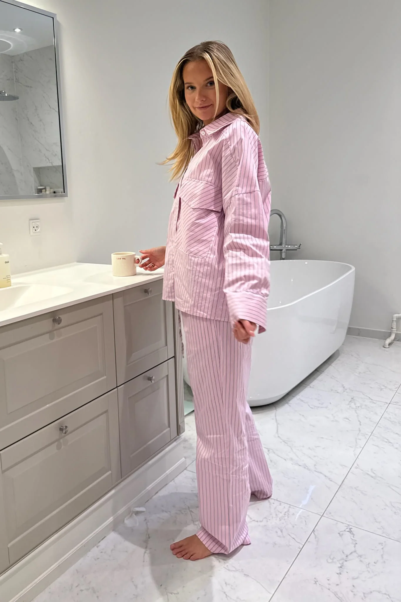 RilloIC Shirt - Light Pink White Stripe - Image 2