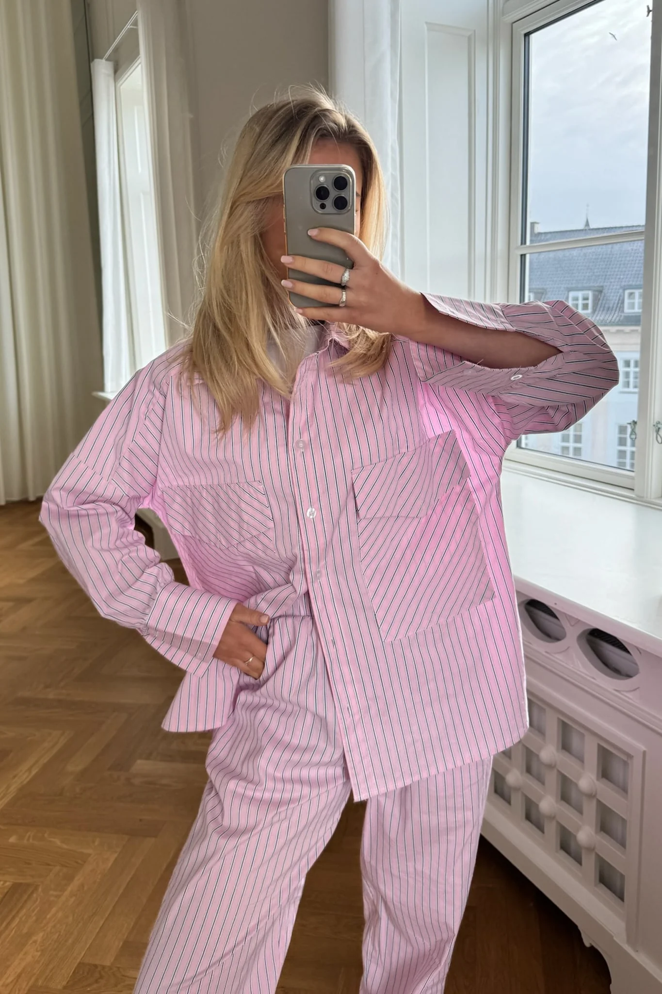 RilloIC Shirt - Light Pink White Stripe - Image 4