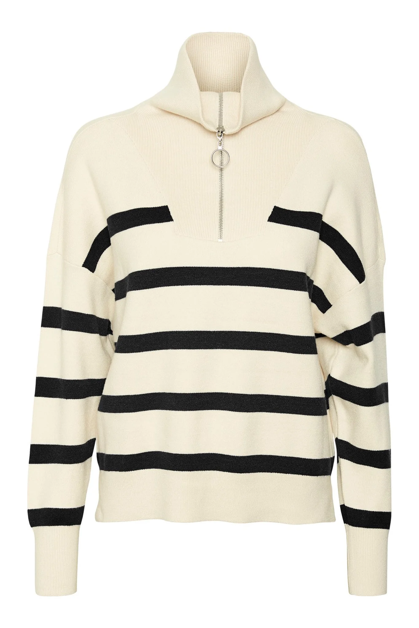 VMSaba Stripe LS Roolneck Blouse - Birch Black - Image 7