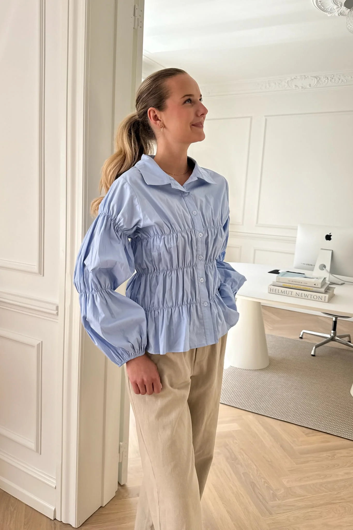 SallyIC Smock Shirt - Light Blue - Image 9