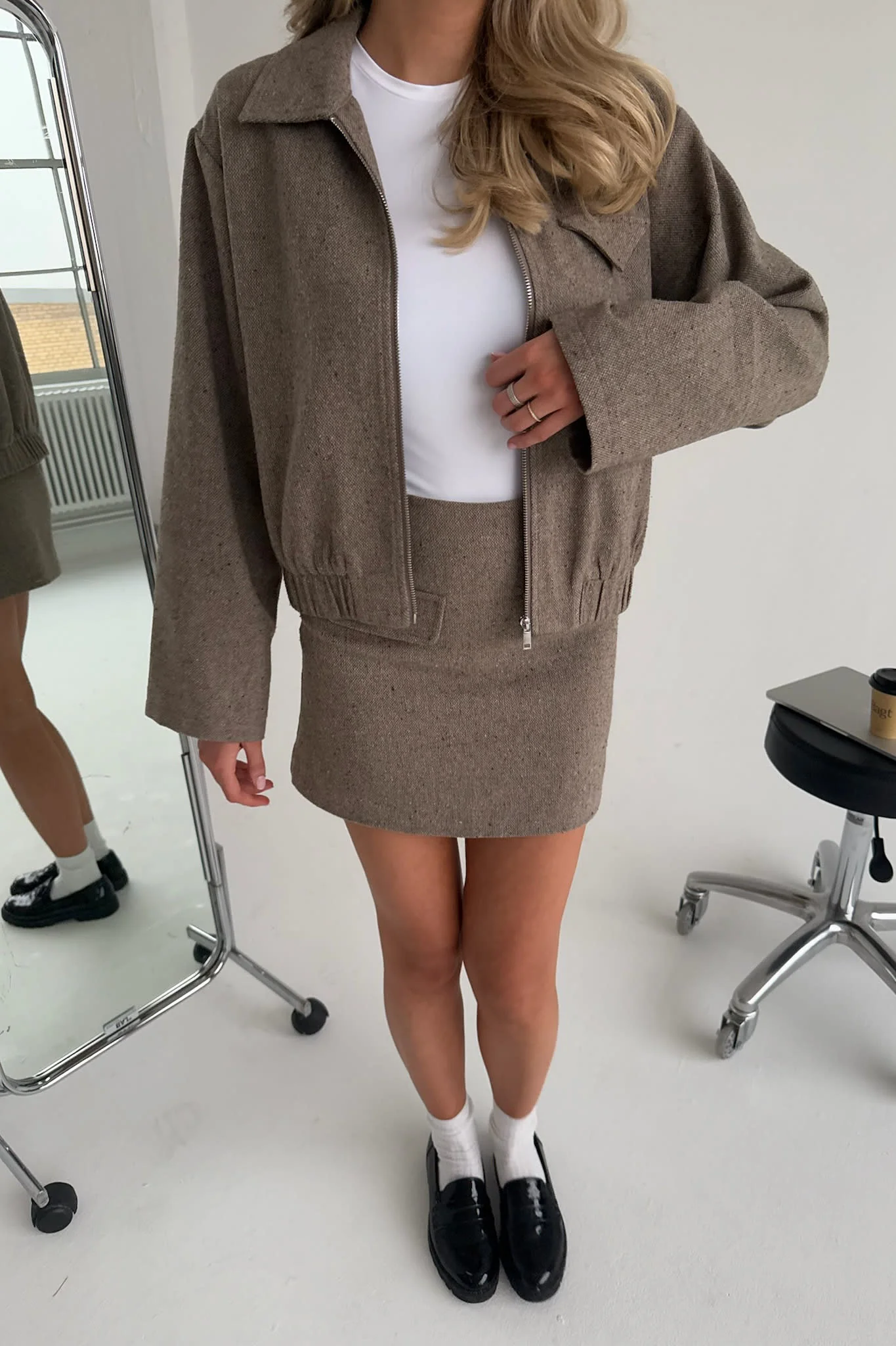 SarahIC Short Jacket - Brown Melange - Image 9