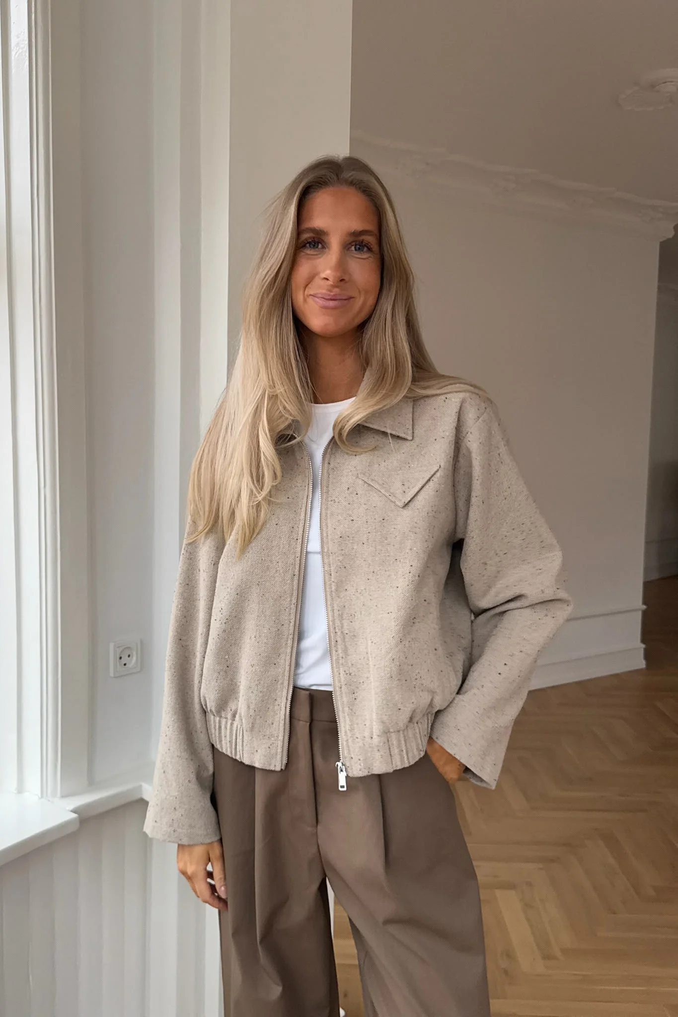 SarahIC Short Jacket - Beige Melange - Image 7