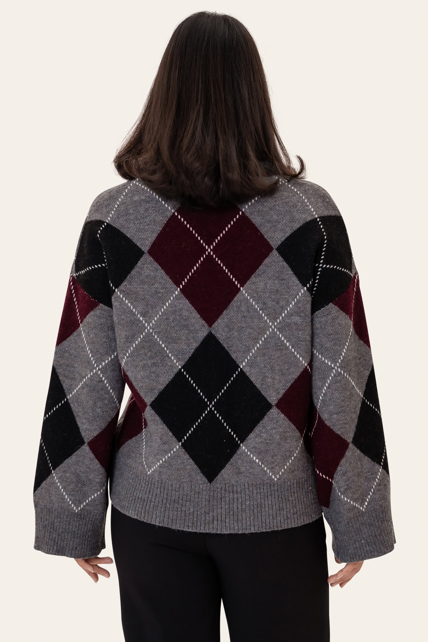 SaschaIC Cardigan - Grey Argyle - Image 4