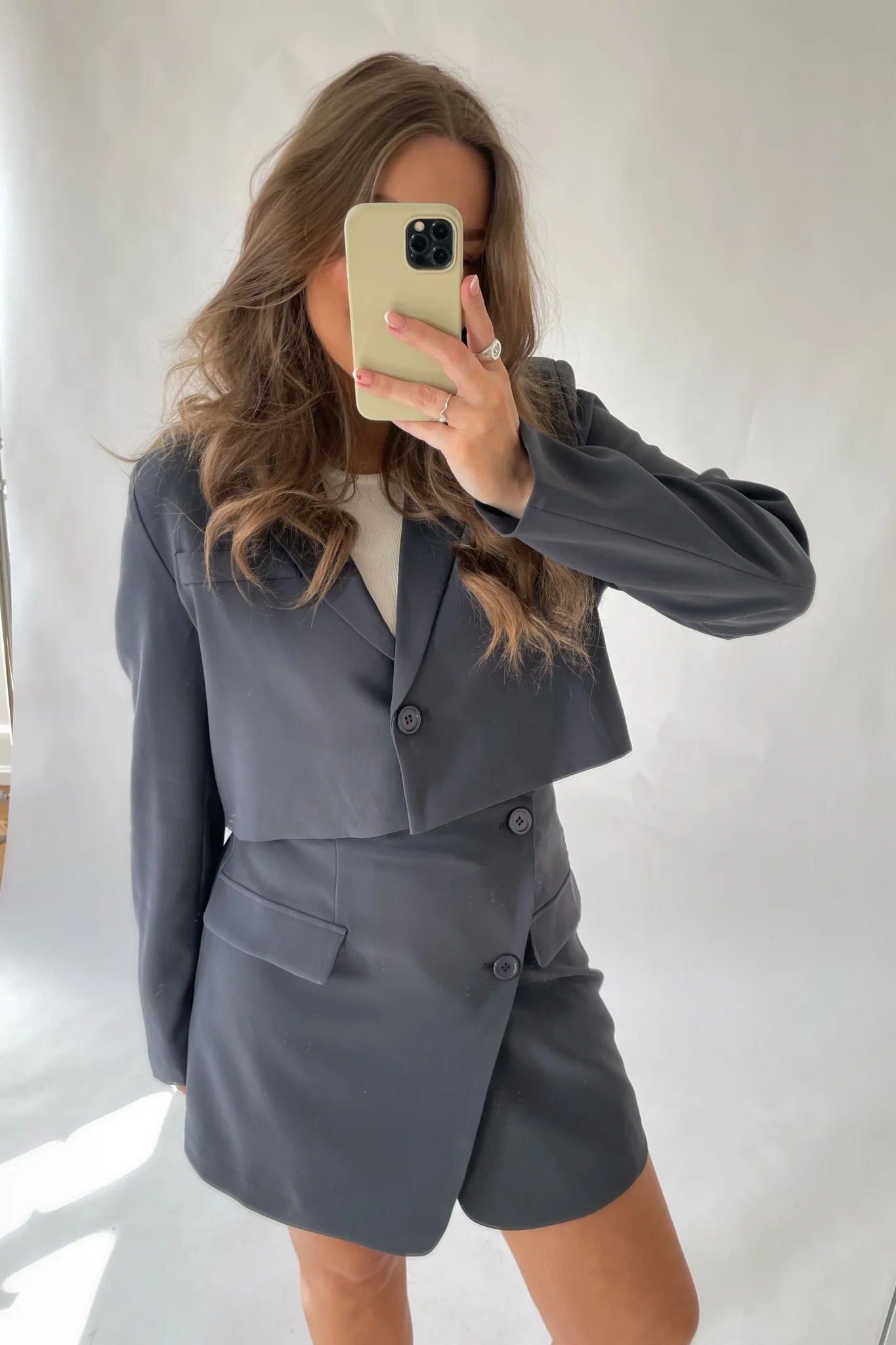 SelmaIC Cropped Blazer - Grey - Image 7