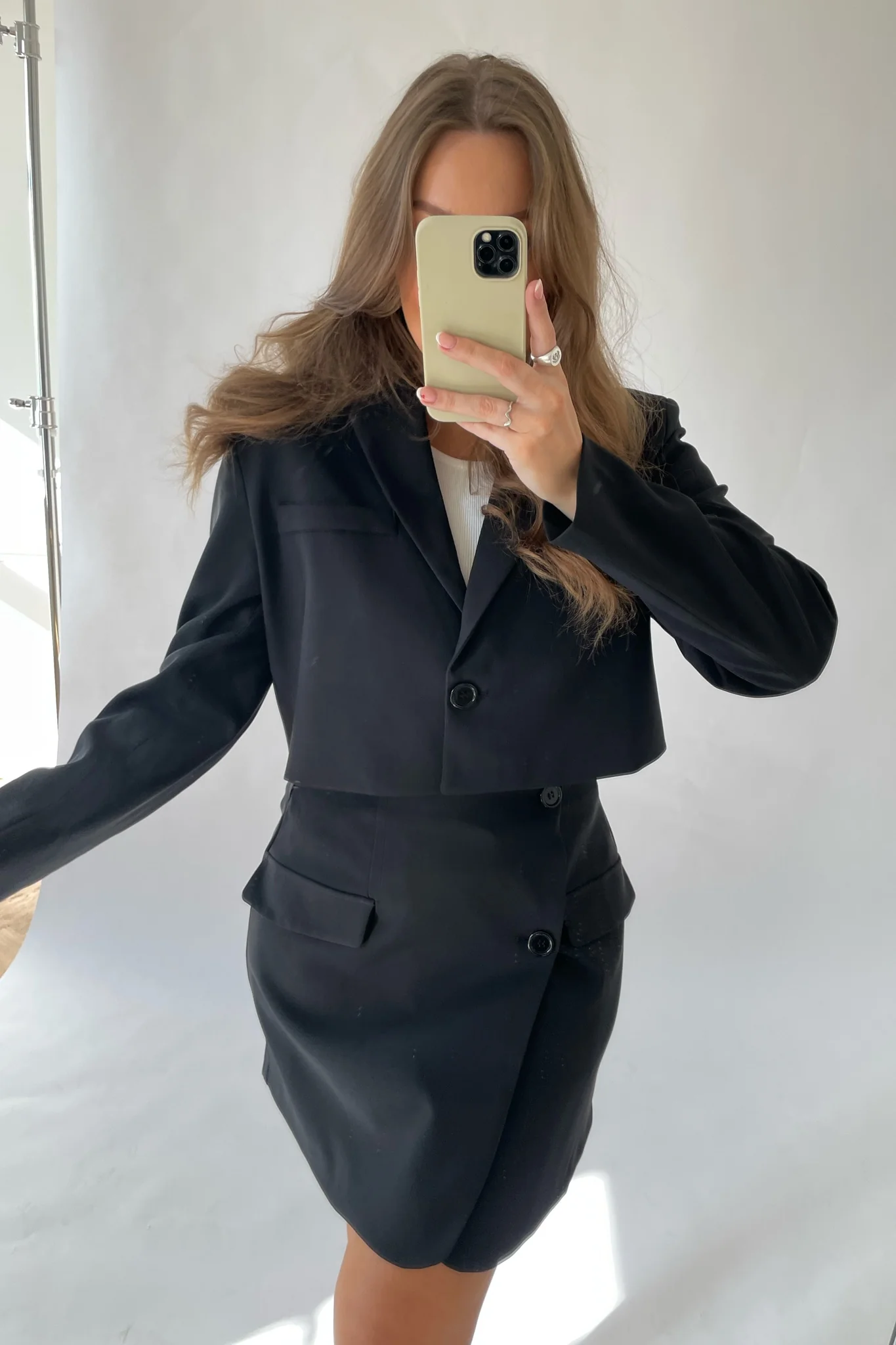 SelmaIC Cropped Blazer - Black - Image 6