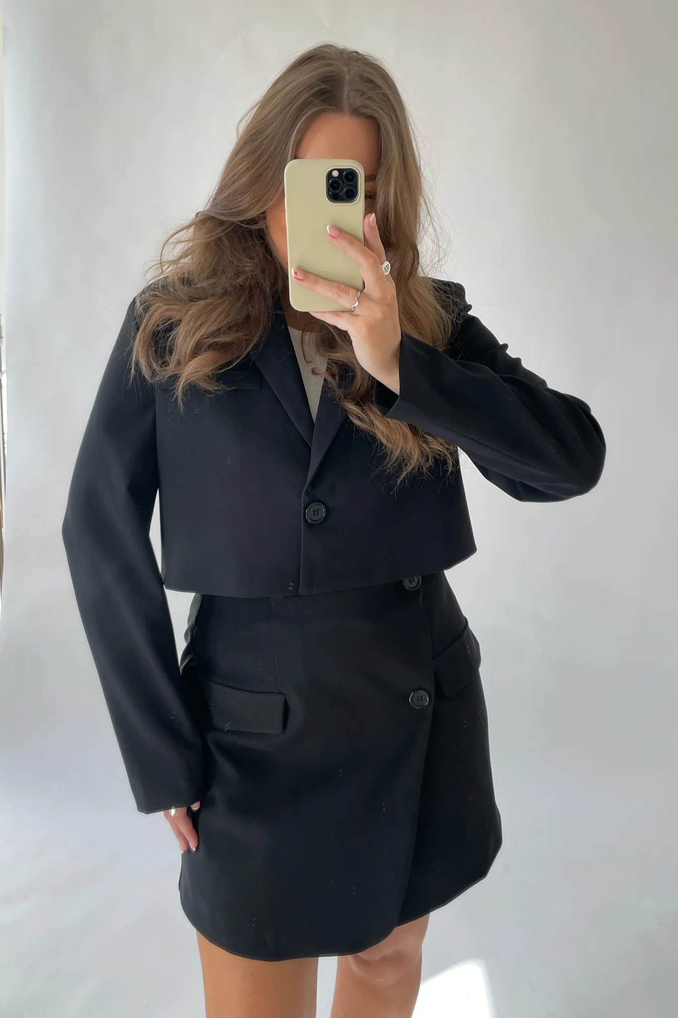 SelmaIC Cropped Blazer - Black - Image 7
