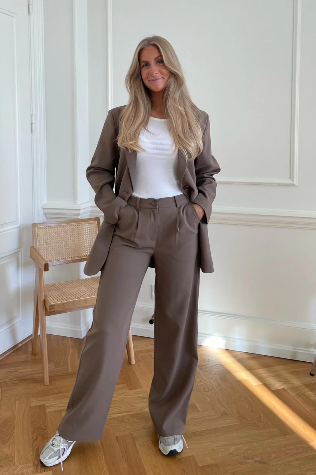 SelmaIC Wide Pants - Dark Taupe - Image 2