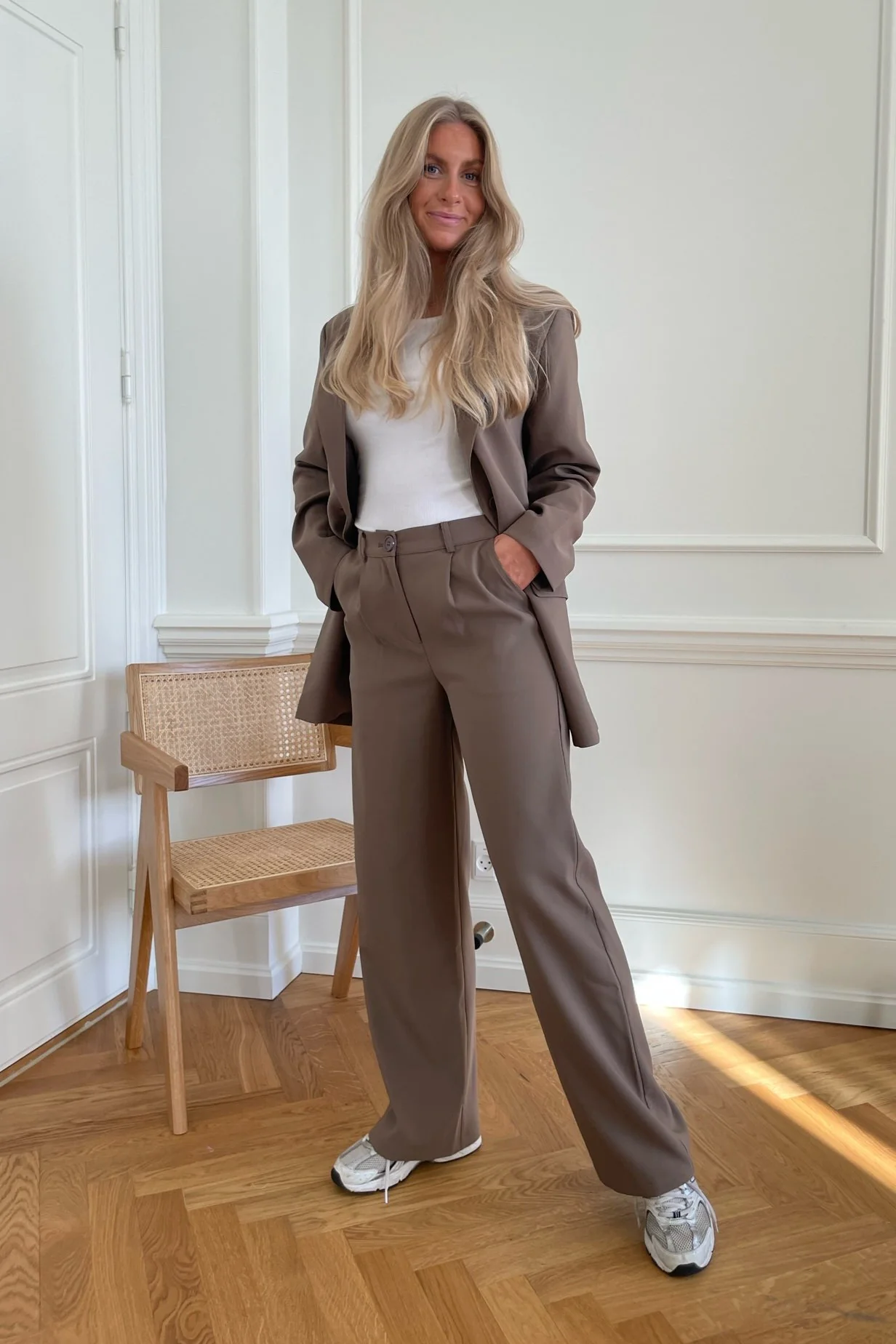 SelmaIC Wide Pants - Dark Taupe - Image 4