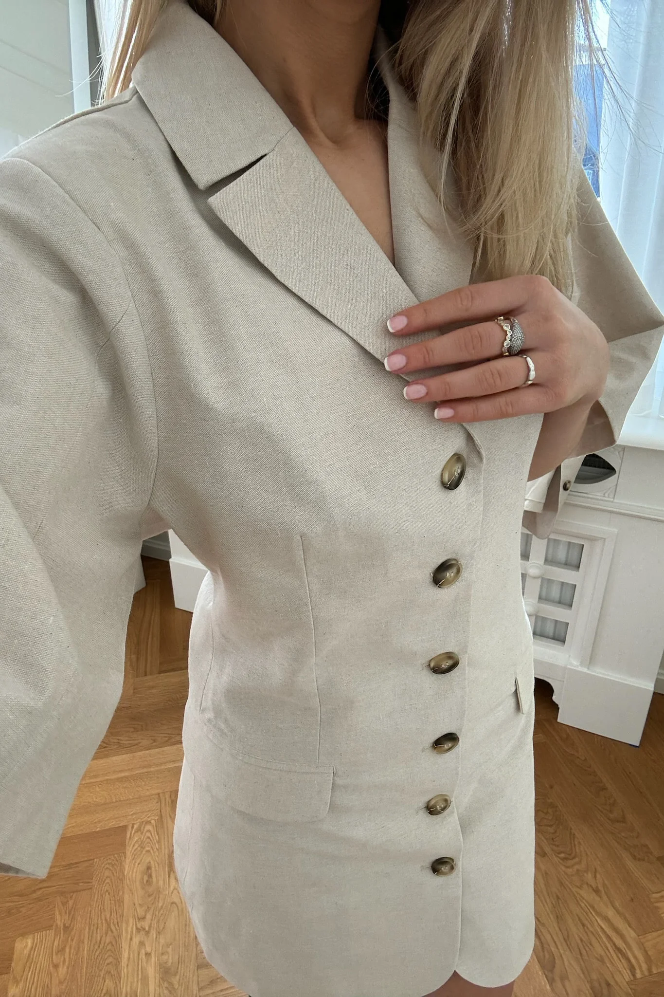 SelmaIC Blazer Dress - Beige Linen - Image 8