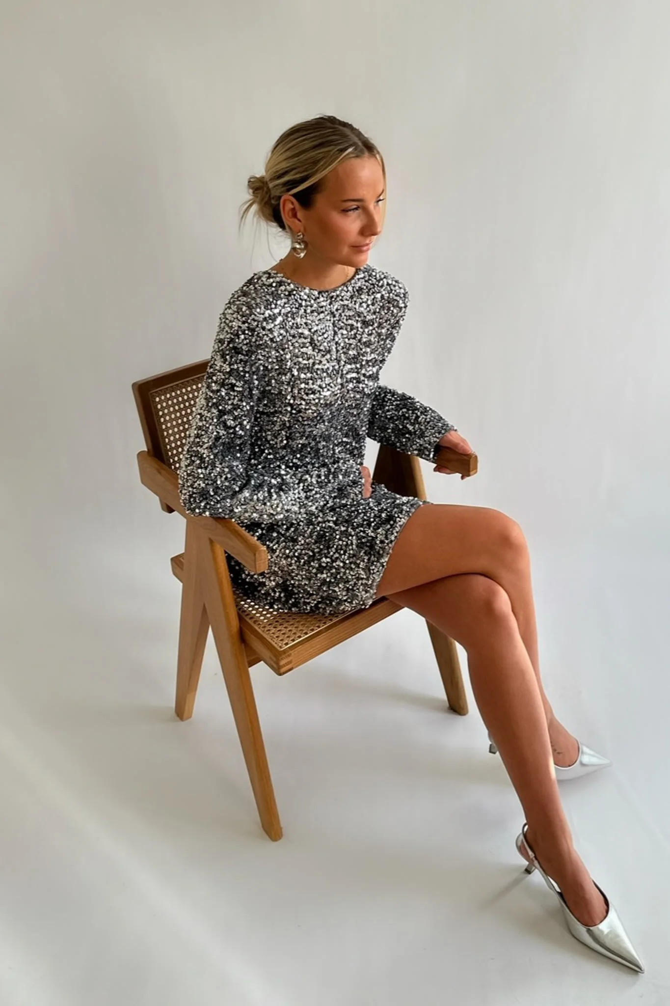 SelmaIC Sequin Dress - Grey Silver - Image 7