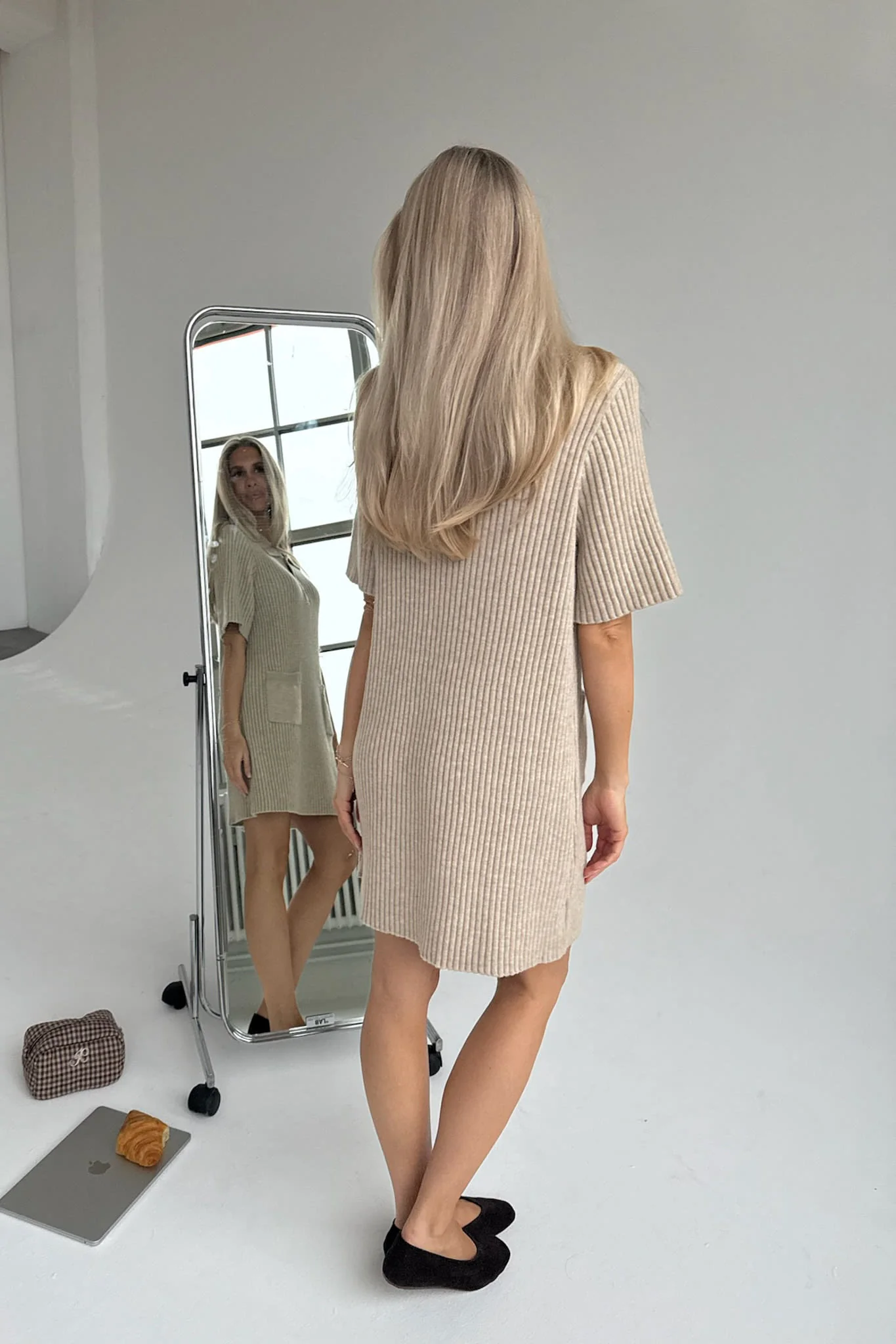 SifIC Knit Dress - Ribbed Beige - Image 3