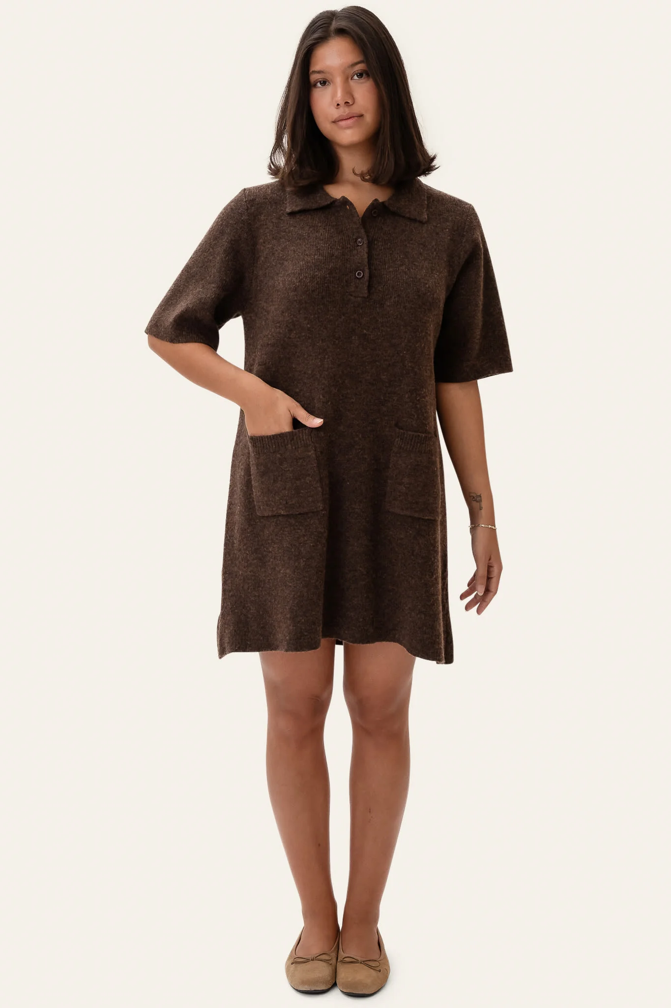 SifIC Knit Dress - Dark Brown - Image 5
