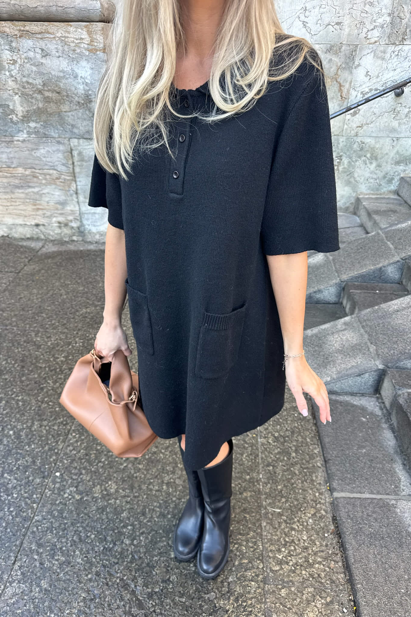 SifIC Knit Dress - Black - Image 2