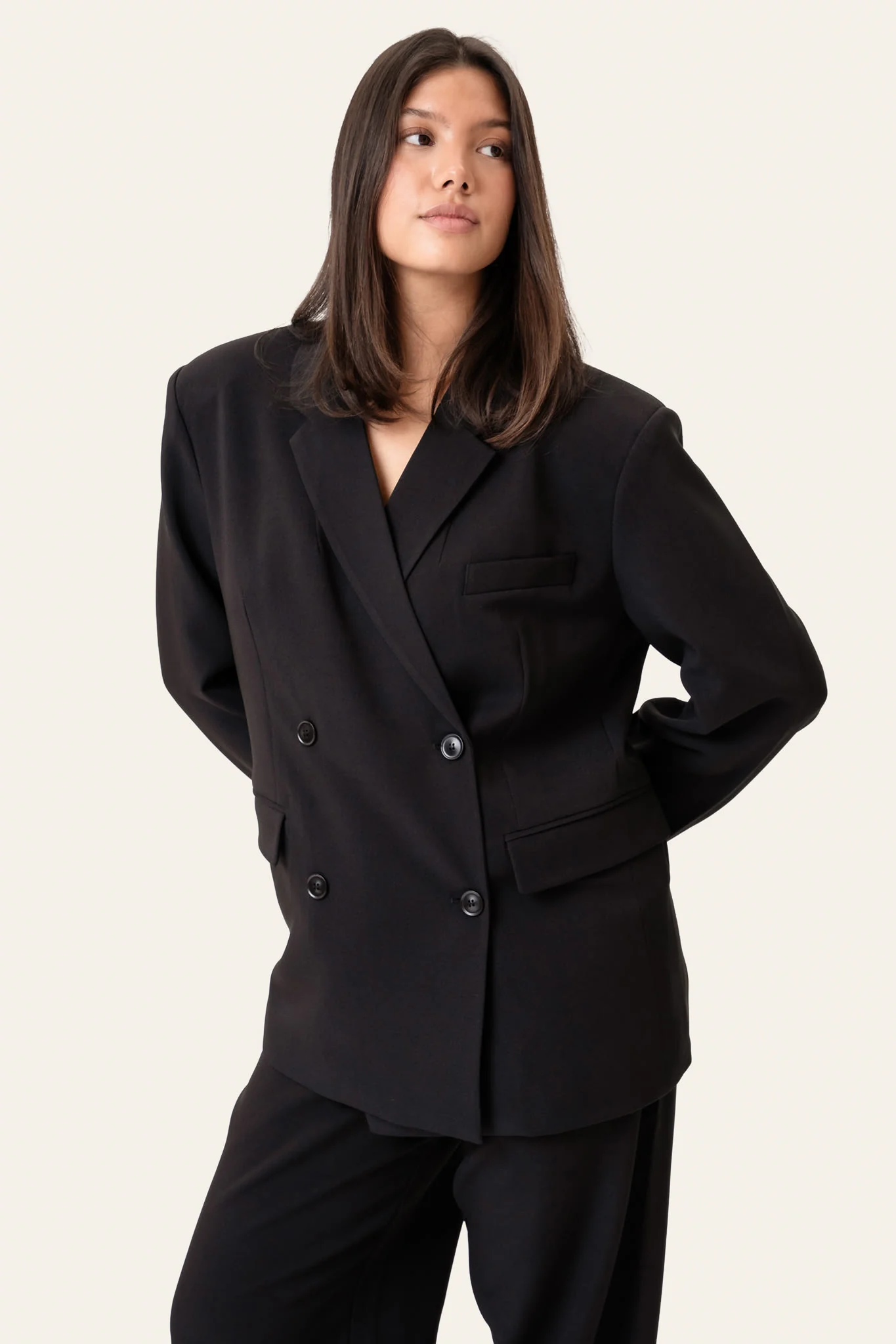 SignatureIC Double Breasted Blazer - Black - Image 2