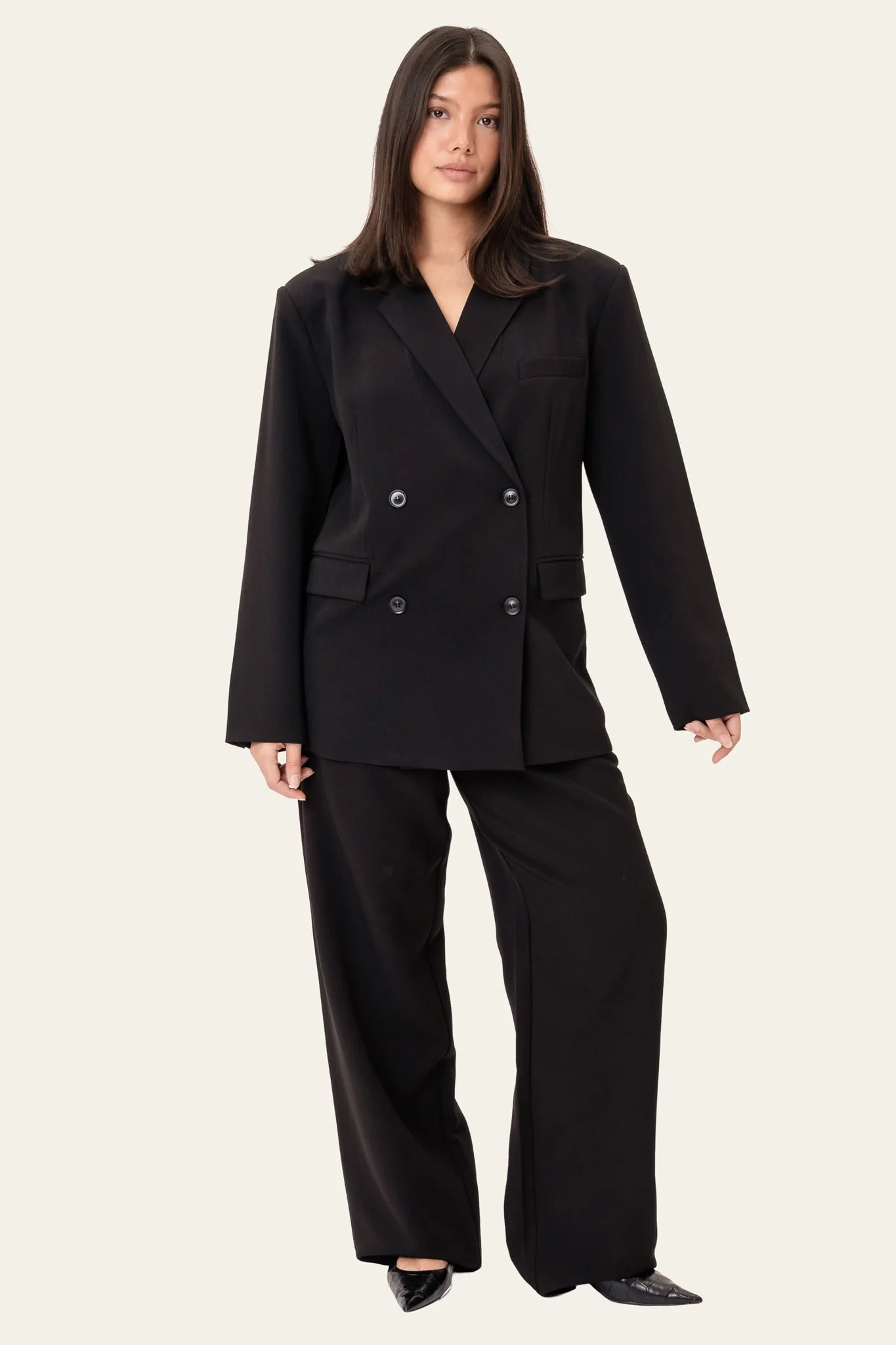 SignatureIC Double Breasted Blazer - Black - Image 4